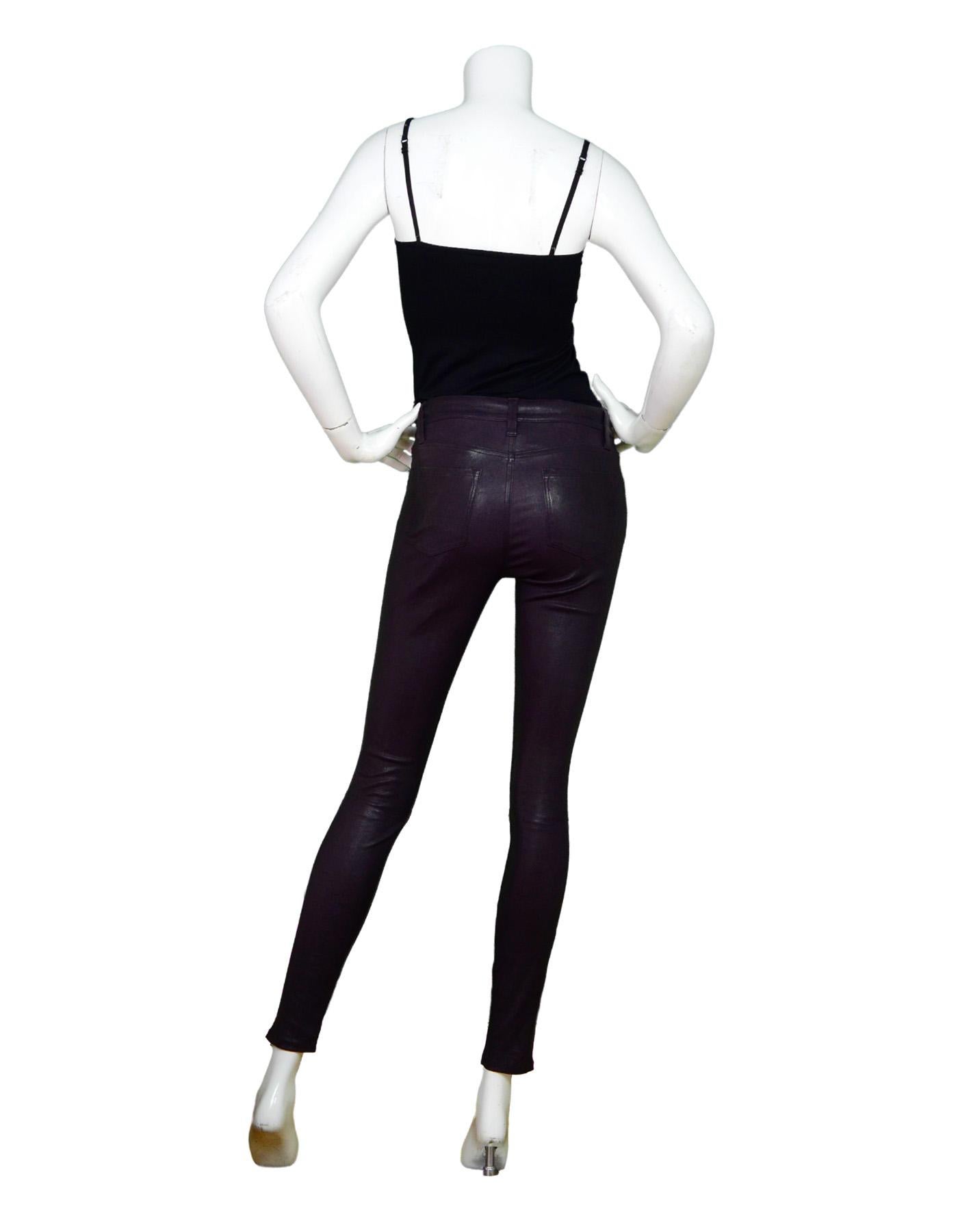 plum leather pants