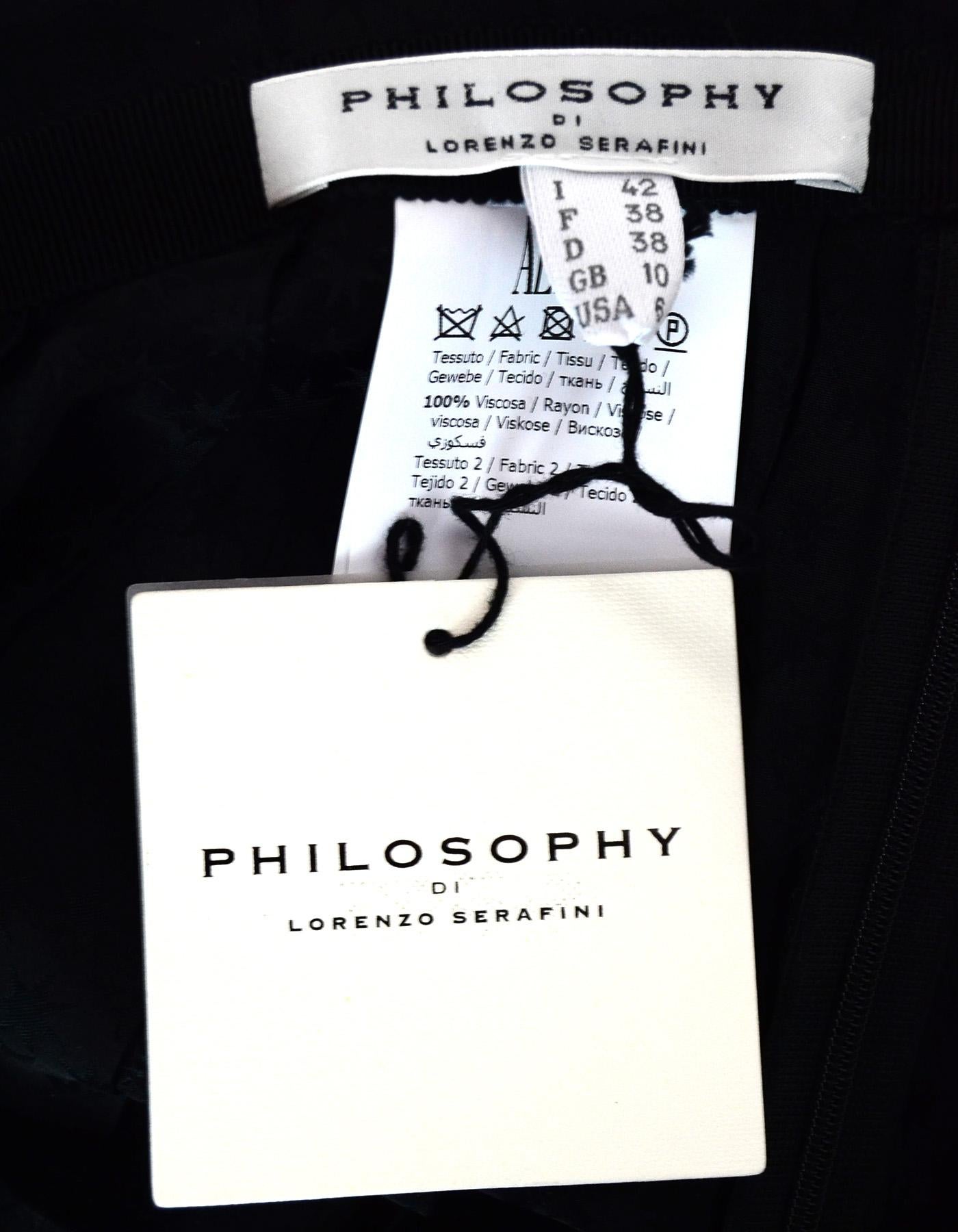 Women's Philosophy Di Lorenzo Serafini NWT Black Pleated Star Print Skirt sz 6 rt. $760