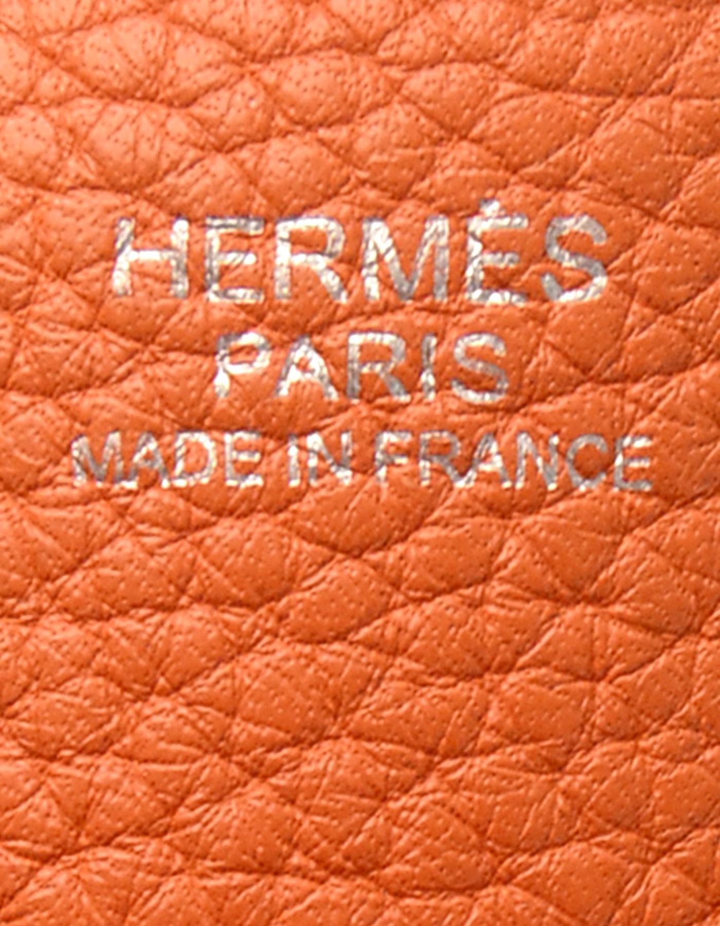 Hermes 2011 Orange Clemence Leather Evelyne III PM Messenger Crossbody Bag 1