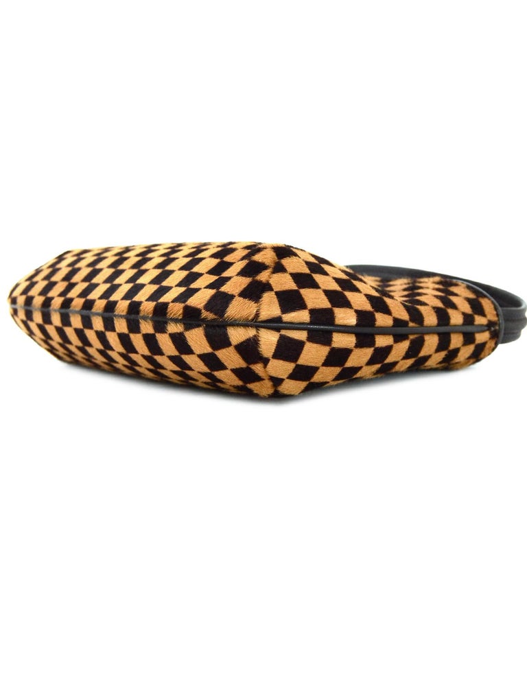 Louis Vuitton LV Brown/Tan Checkered Damier Sauvage Calf Hair Tigre Bag ...