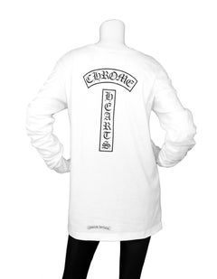 Chrome Hearts Men's Unisex White Longsleeve Logo Pocket T-Shirt Sz L