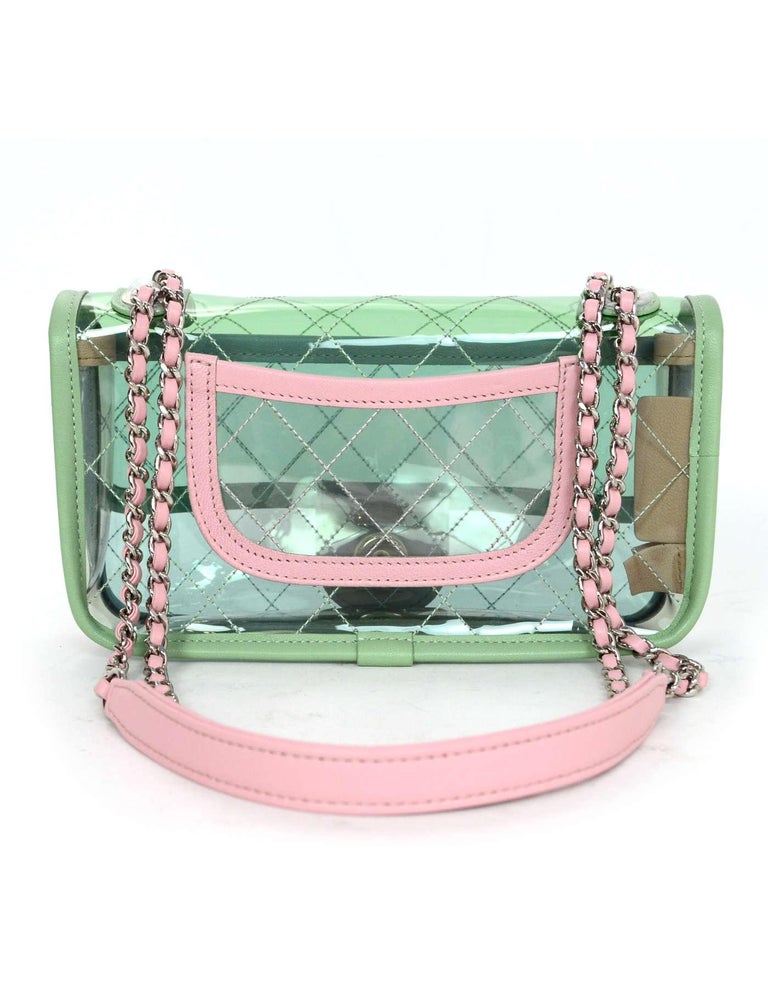 Chanel 2018 SOLD OUT Small PVC Quilted Flap Bag W/ Pastel Lambskin ...