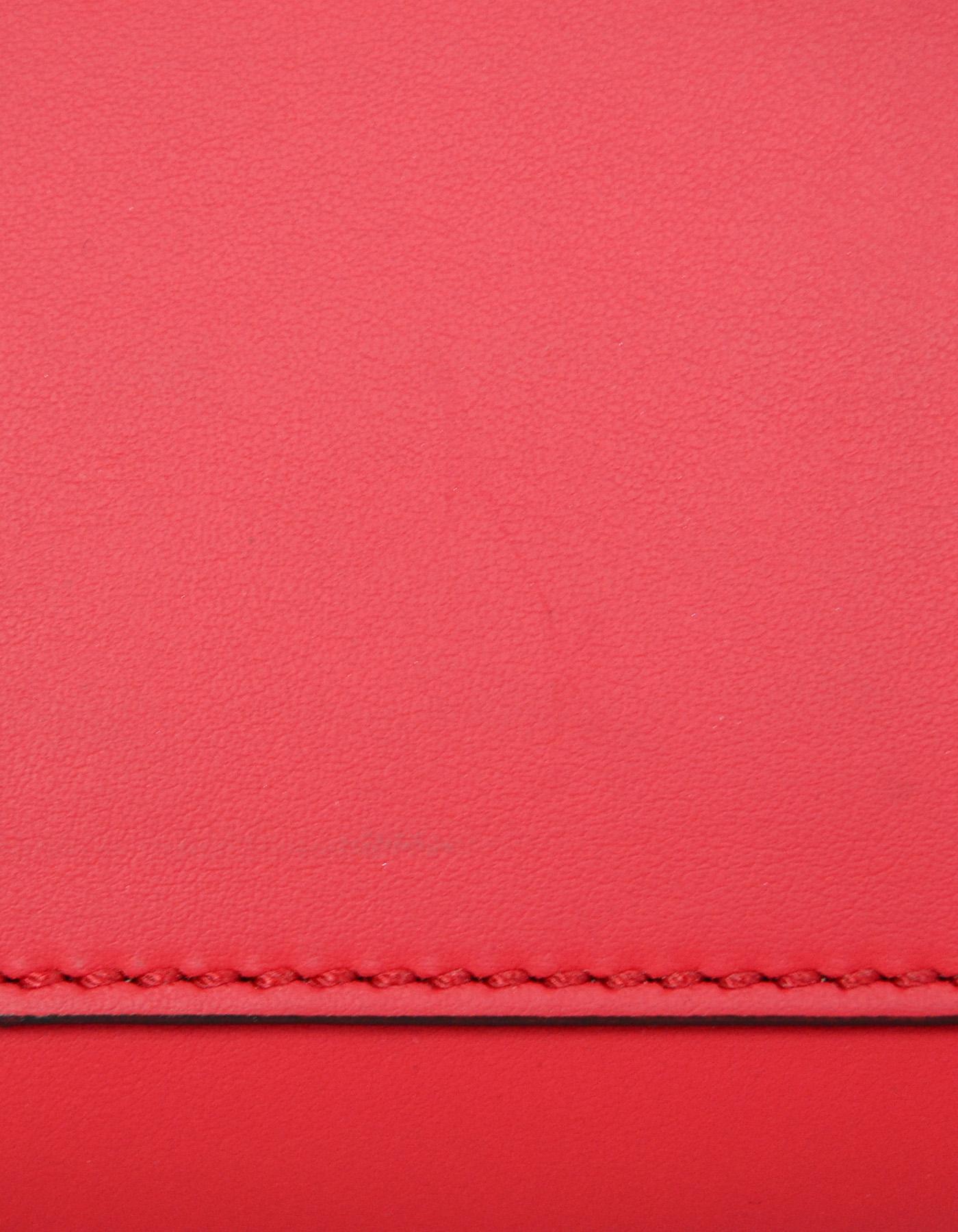 Fendi Red Nappa Leather Whipstitch Fashion Show Dotcom Satchel Bag w/ Strap 7