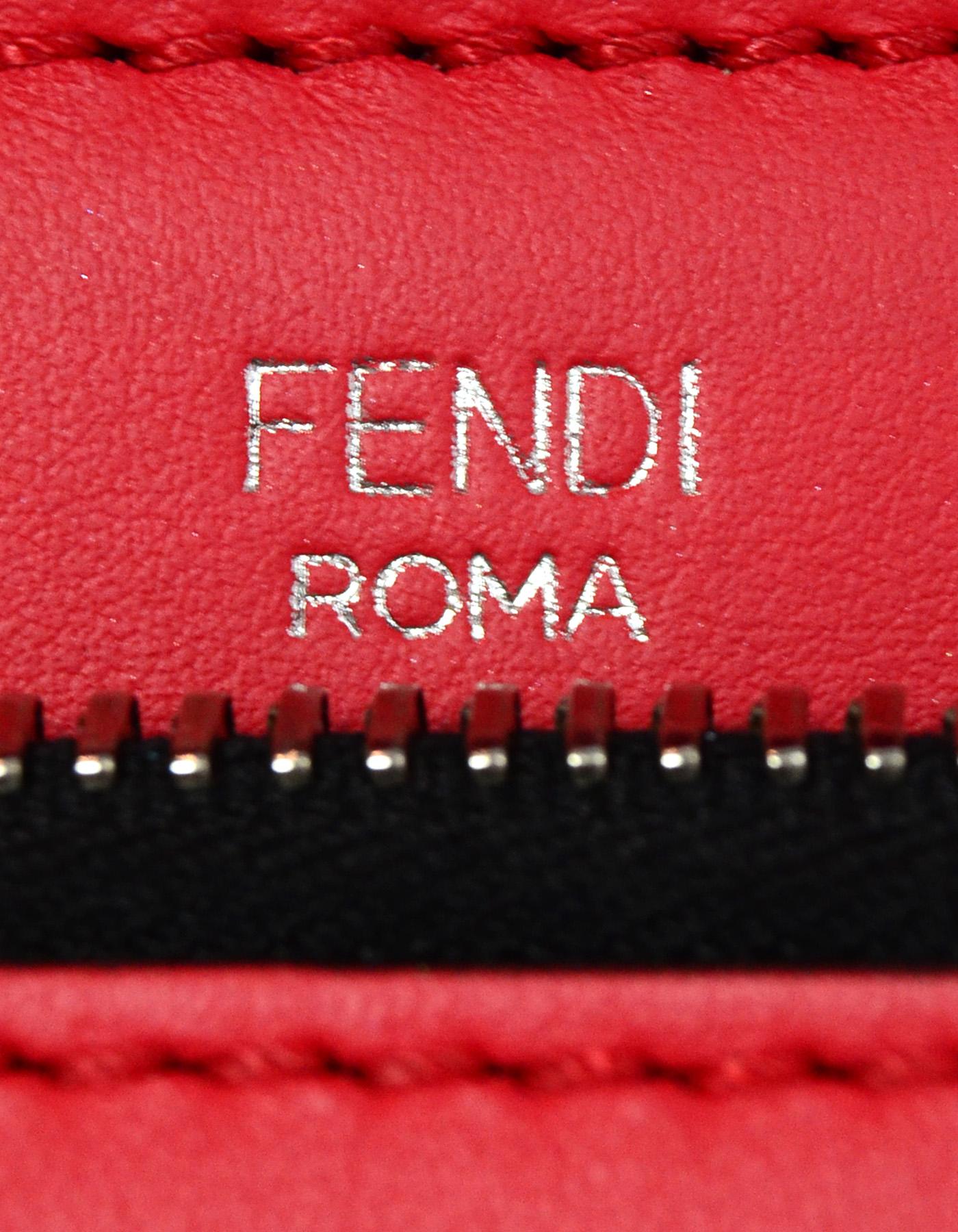 Fendi Red Nappa Leather Whipstitch Fashion Show Dotcom Satchel Bag w/ Strap 5