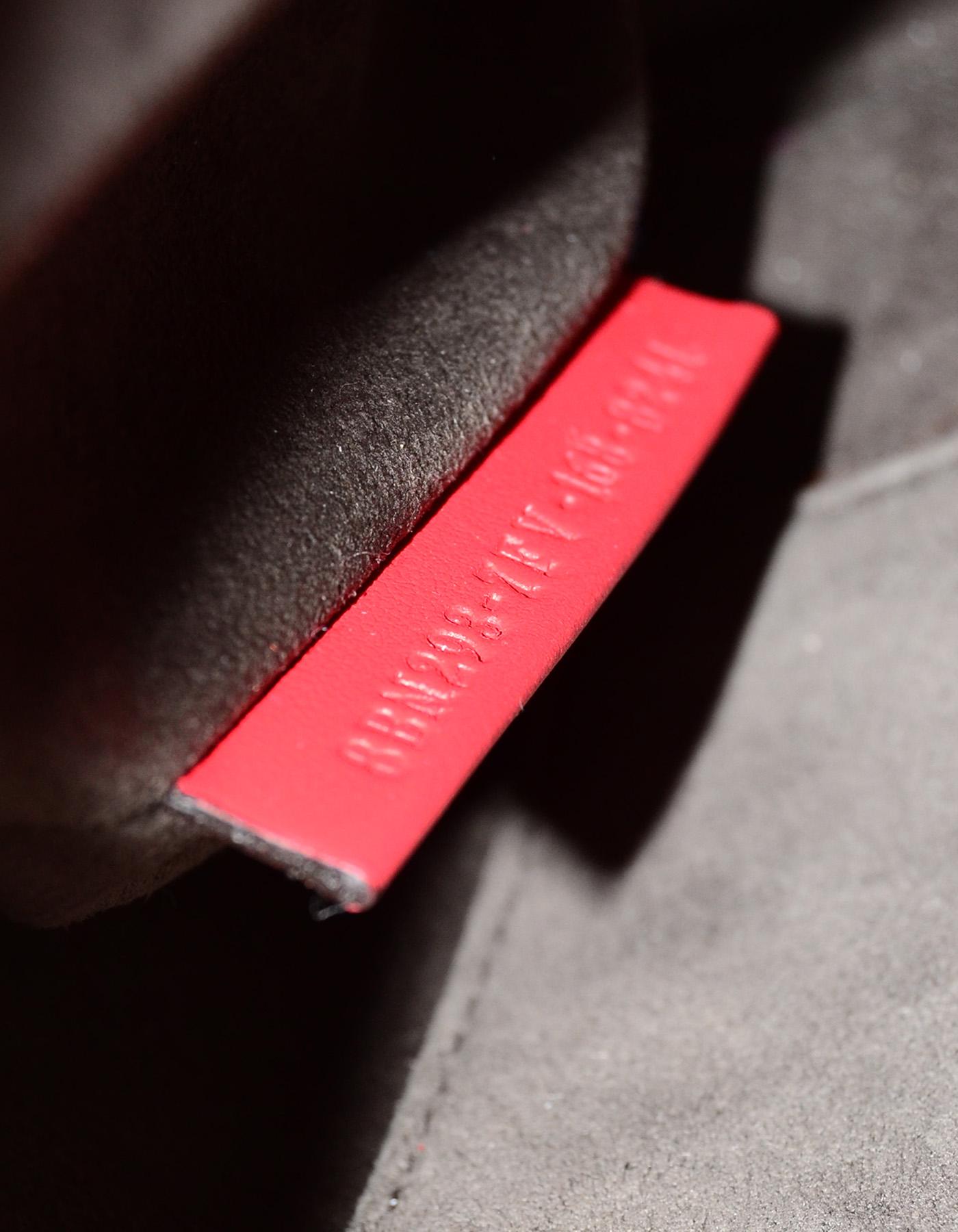 Fendi Red Nappa Leather Whipstitch Fashion Show Dotcom Satchel Bag w/ Strap 9