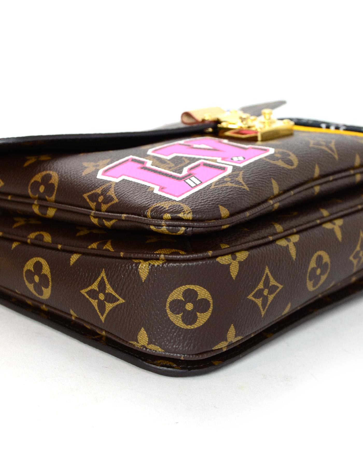 Louis Vuitton 2018 SOLD OUT Pochette Metis Bag W/ Monogram Canvas & Patches In Excellent Condition In New York, NY