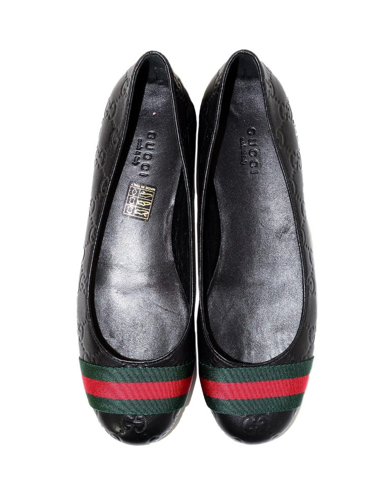 gucci flat black shoes