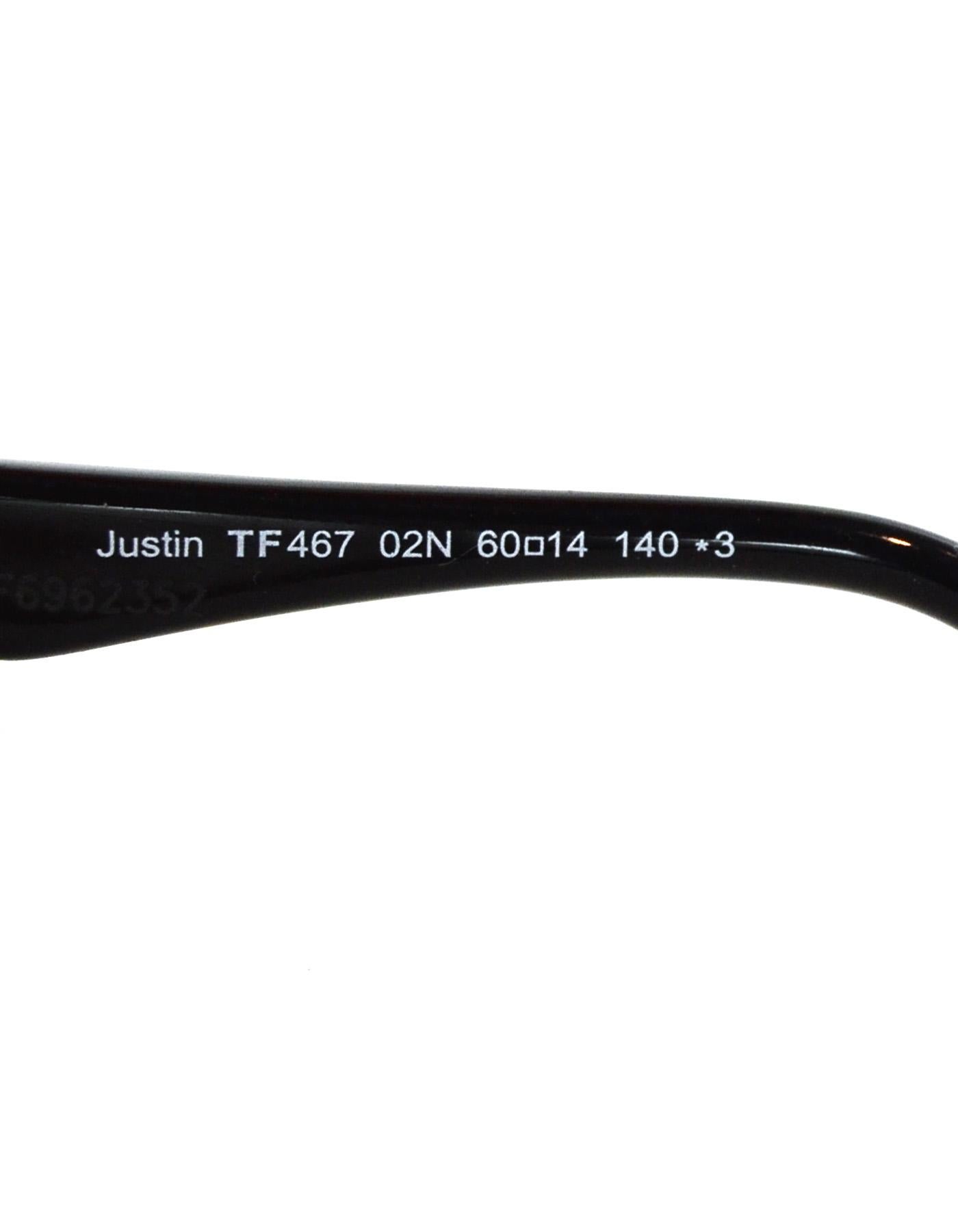 Tom Ford Black/Goldtone Justin Aviator Unisex Sunglasses w/ Case & Cloth  3