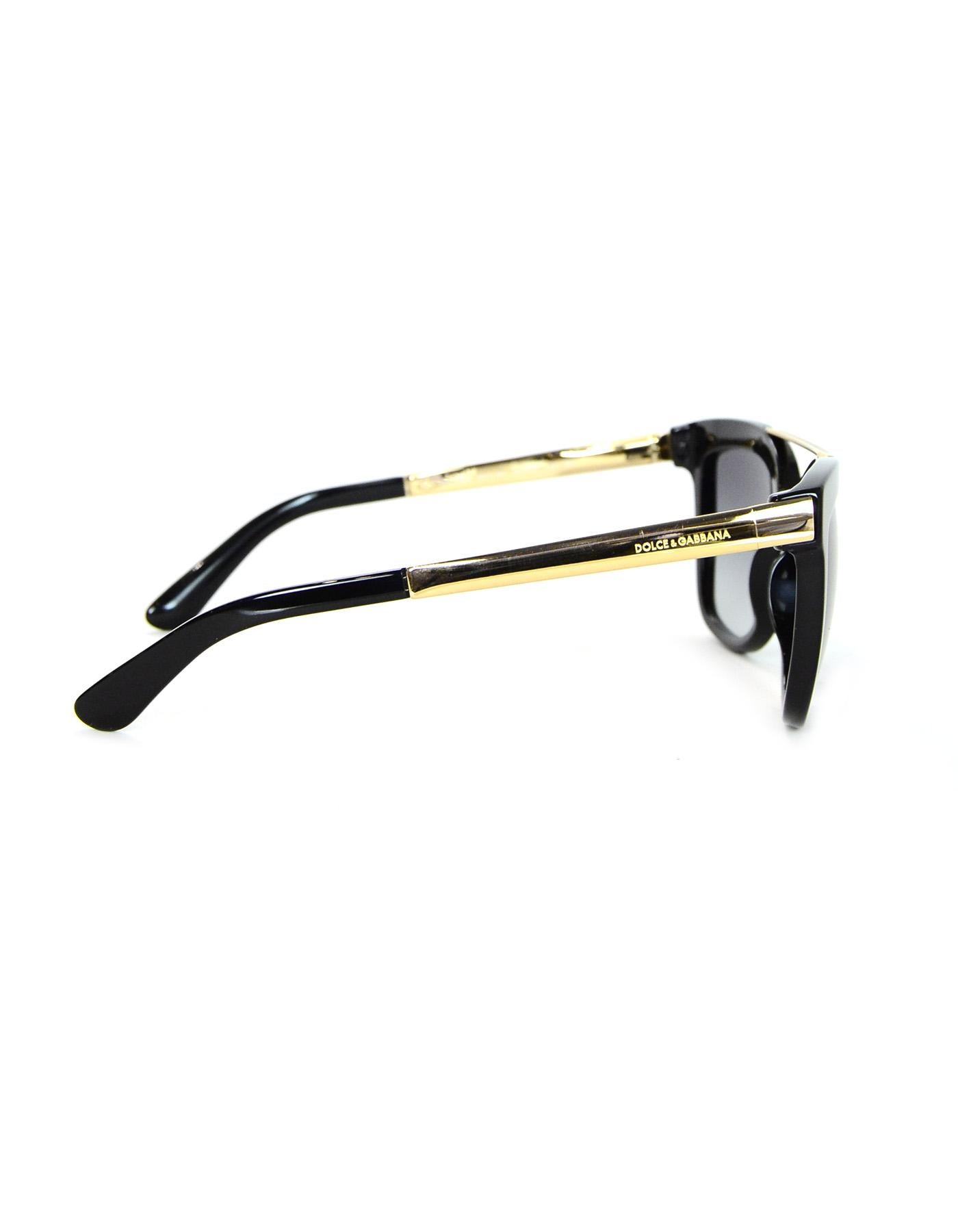 Dolce & Gabbana DG 4269 Black Resin Sunglasses w/ Top Goldtone Bar 1