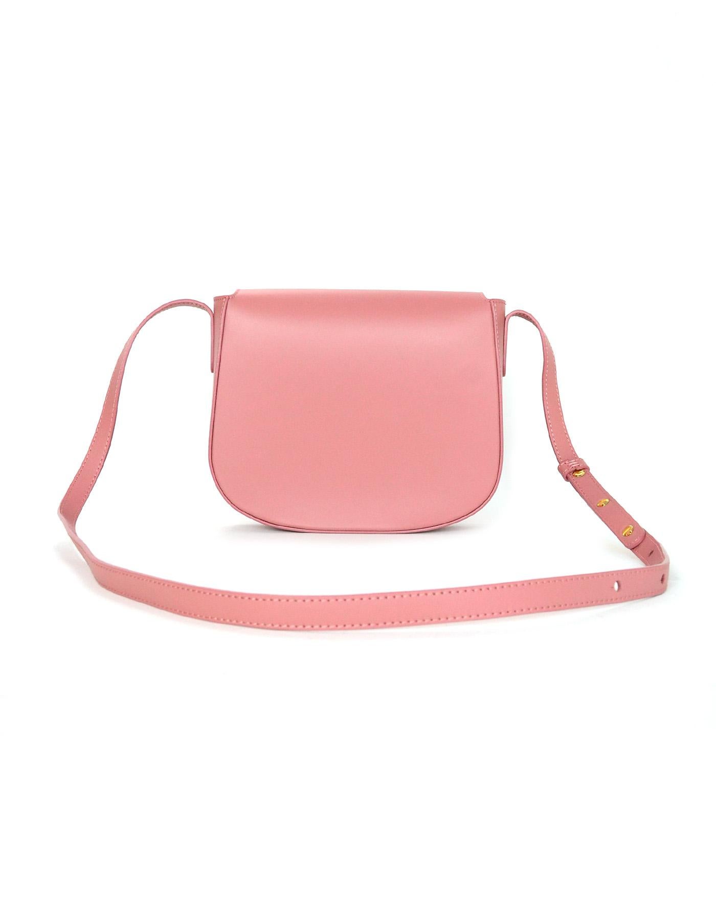 Mansur Gavriel Blush Pink Calf Leather Crossbody Bag In Excellent Condition In New York, NY