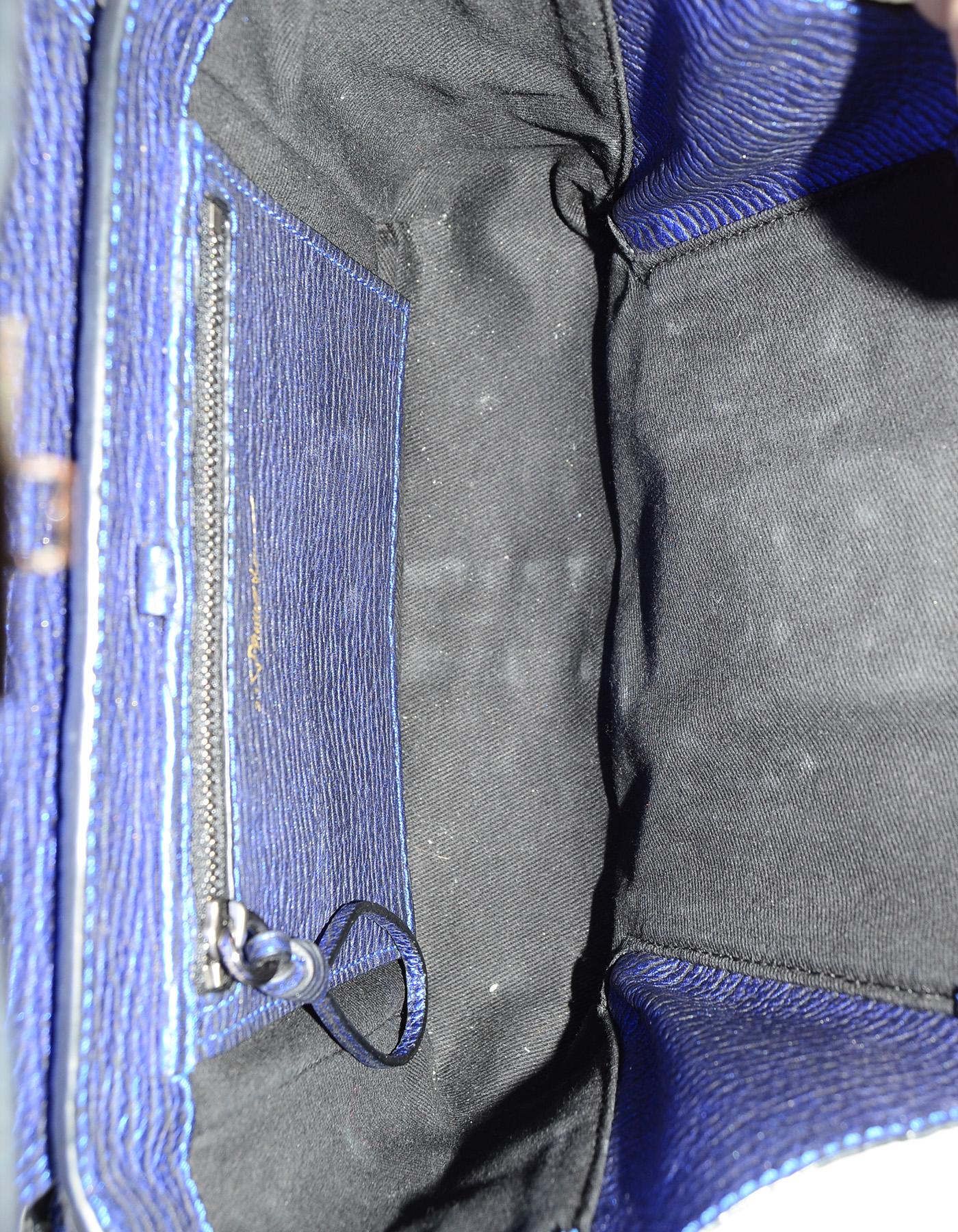 3.1 Phillip Lim Blue Metallic Leather Mini Pashli Crossbody Bag 2