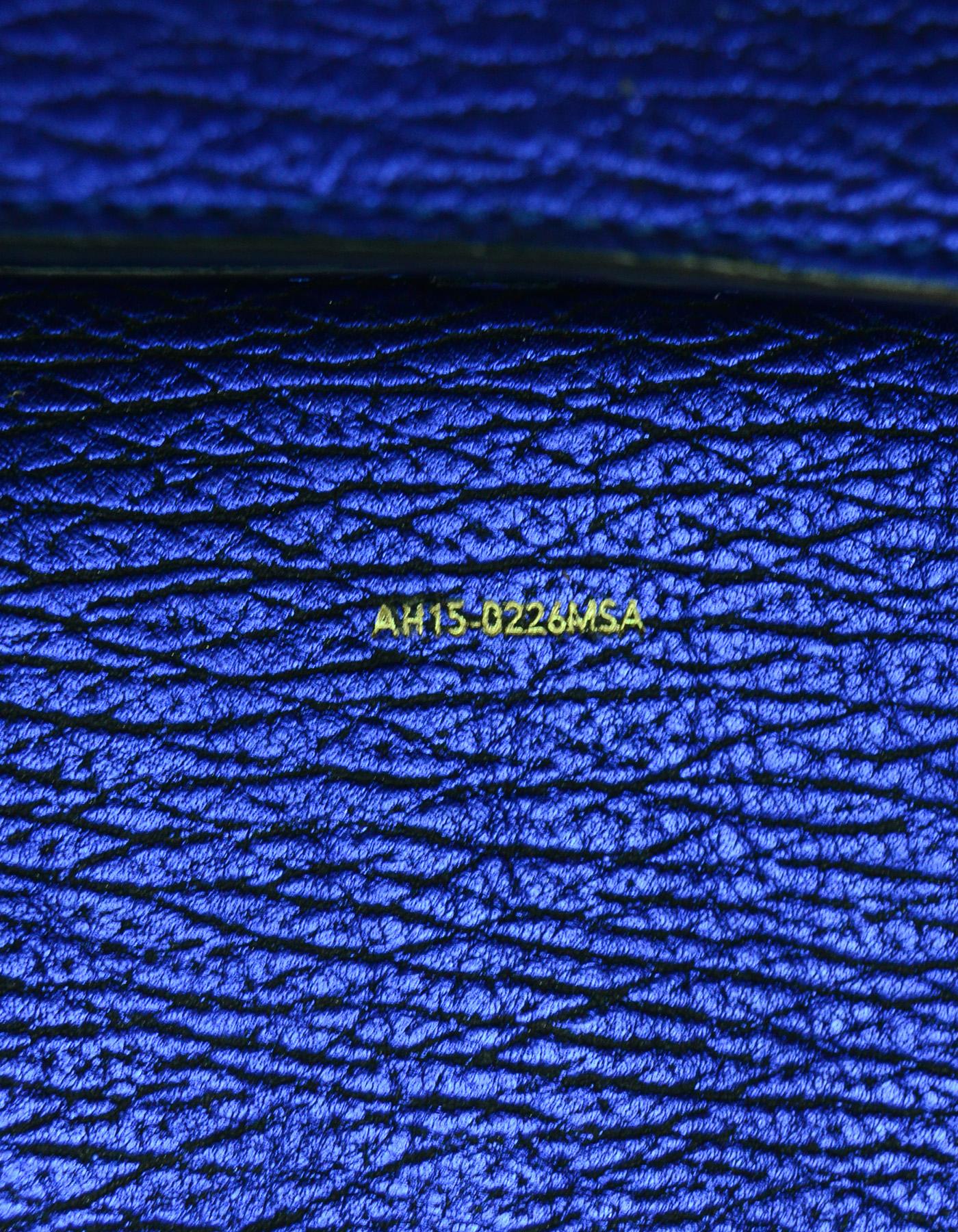 3.1 Phillip Lim Blue Metallic Leather Mini Pashli Crossbody Bag 4
