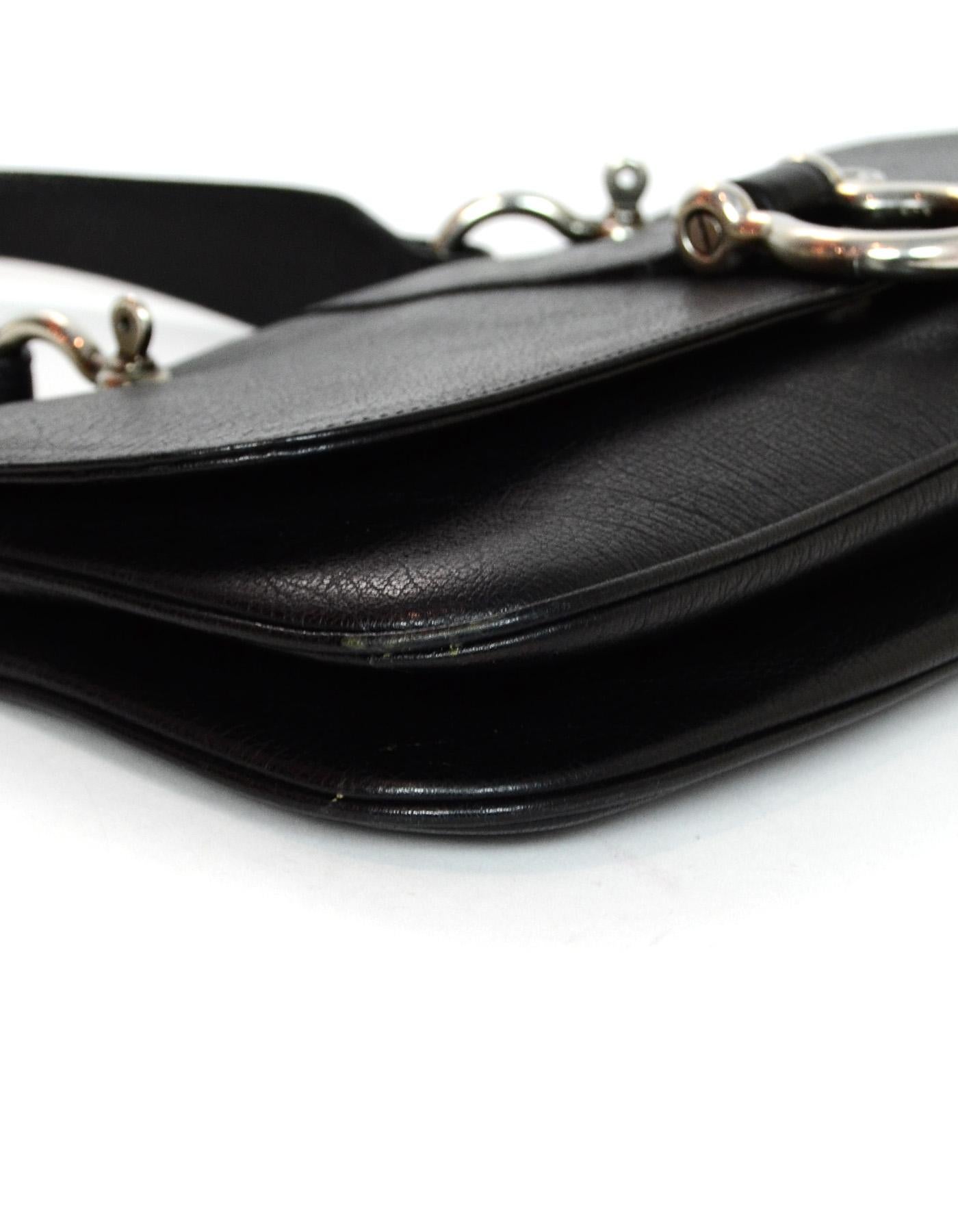 Burberry Black Leather Top Handle Flap Bag W/ Silver Ring Snap Flap Closure In Excellent Condition In New York, NY