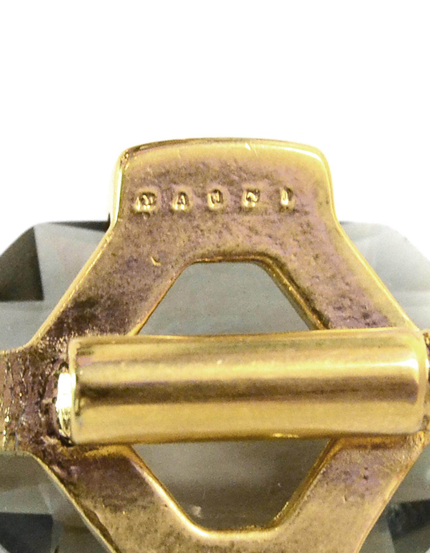 Marni Taupe Crystal Goldtone Hanging Earrings/Set Of Brooch Pins 2