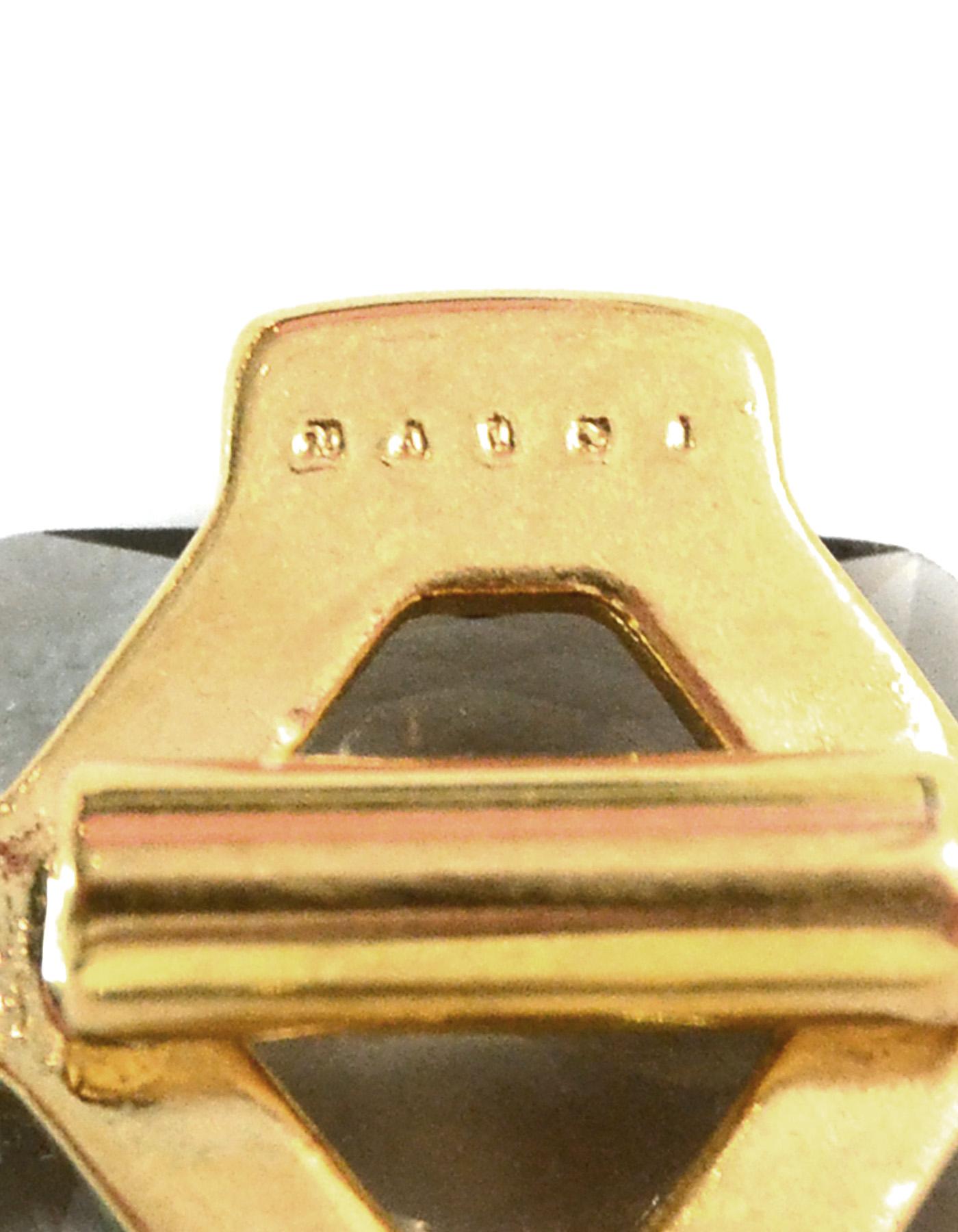 Marni Taupe Crystal Goldtone Hanging Earrings/Set Of Brooch Pins 3