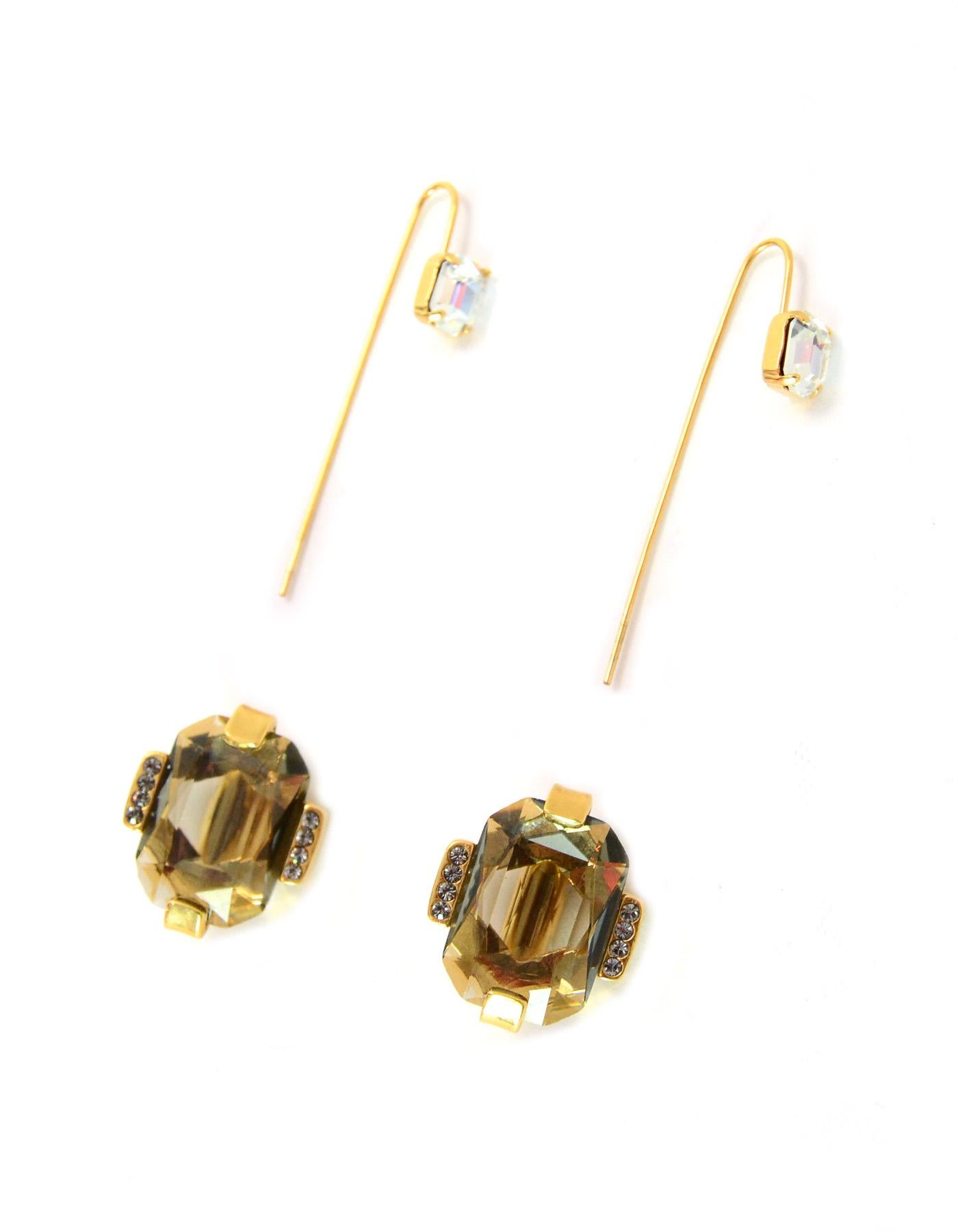 Women's Marni Taupe Crystal Goldtone Hanging Earrings/Set Of Brooch Pins