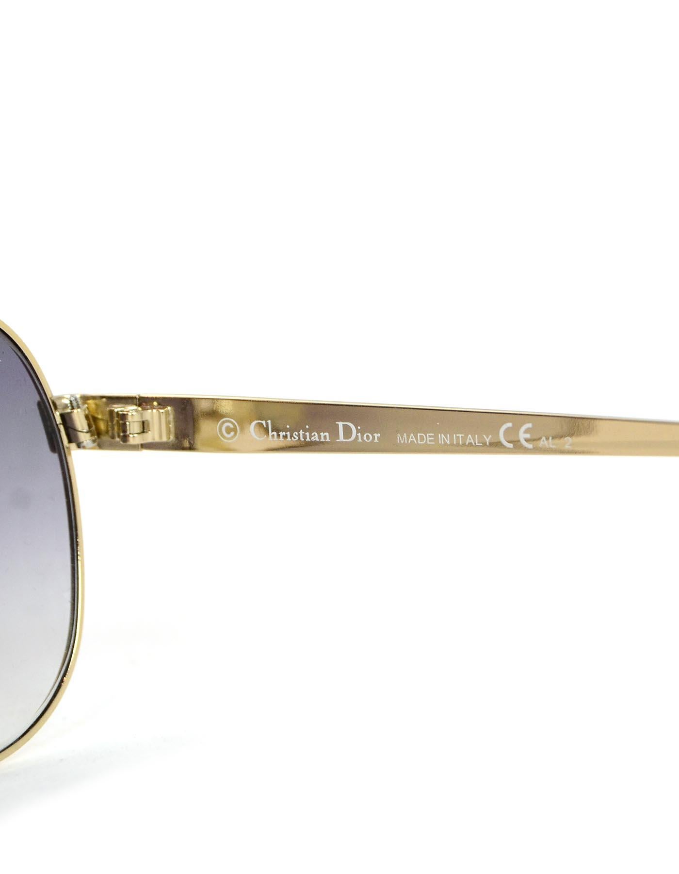 Christian Dior Cinquante 2 Goldtone Rim Black Gradient Aviator Sunglasses 1