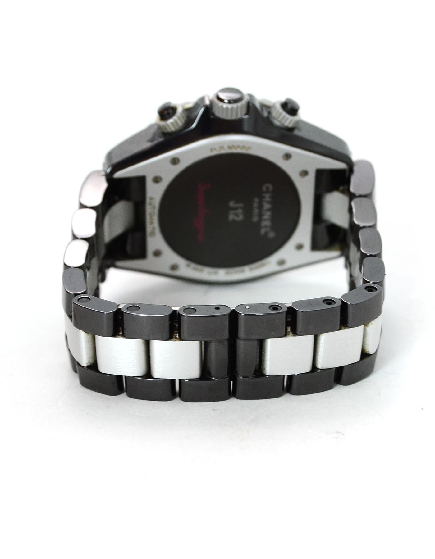 Chanel Black/Silvertone Ceramic/Aluminum 41mm Superleggera J12 Automatic Watch In Excellent Condition In New York, NY