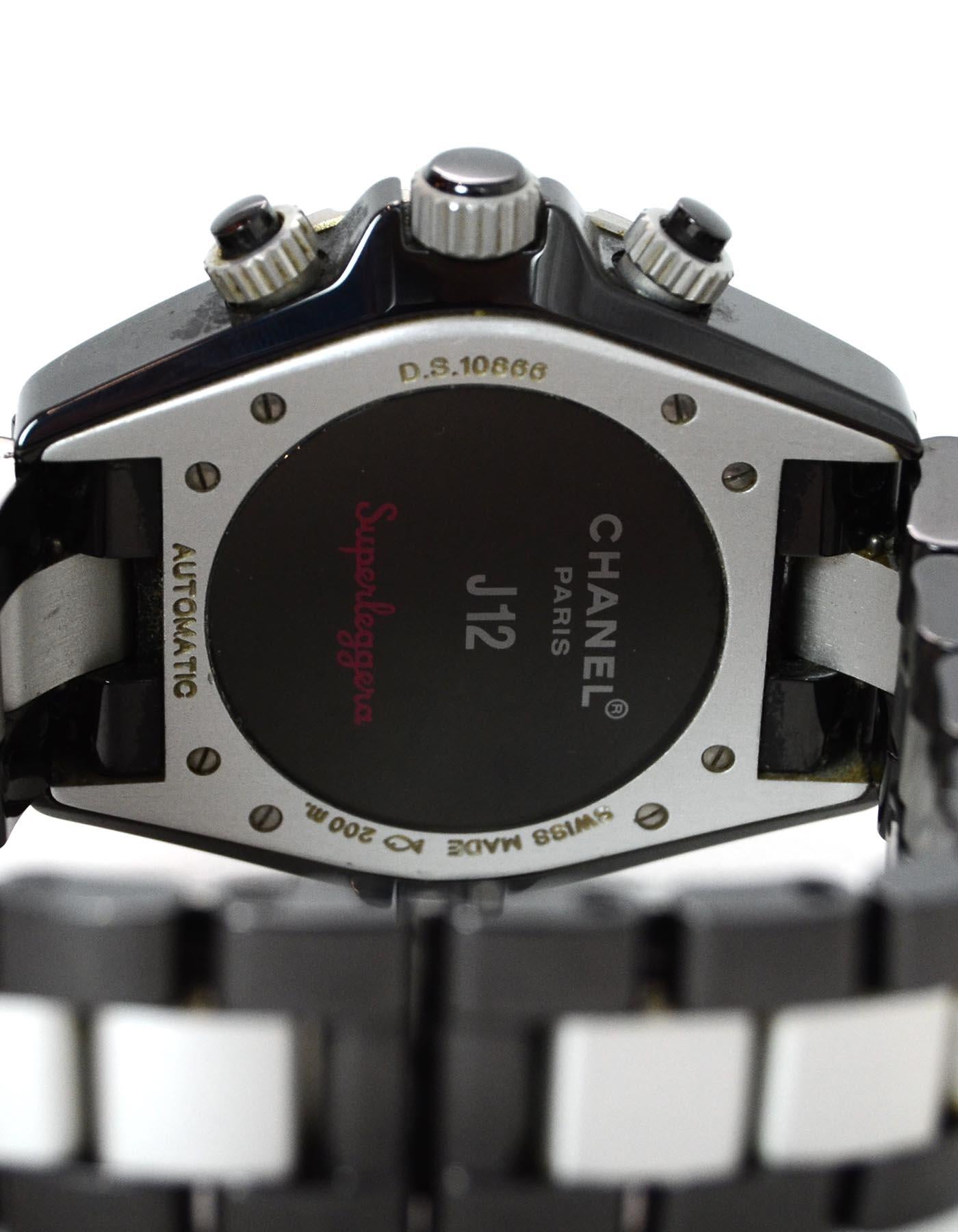 Women's or Men's Chanel Black/Silvertone Ceramic/Aluminum 41mm Superleggera J12 Automatic Watch