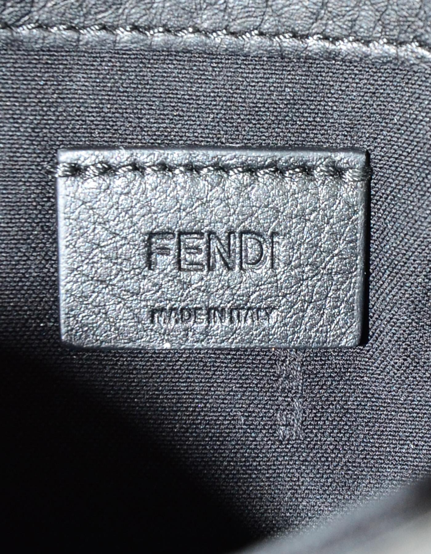 Fendi Black Vitello Leather Logo Tube Wallet On Chain Crossbody Bag 2