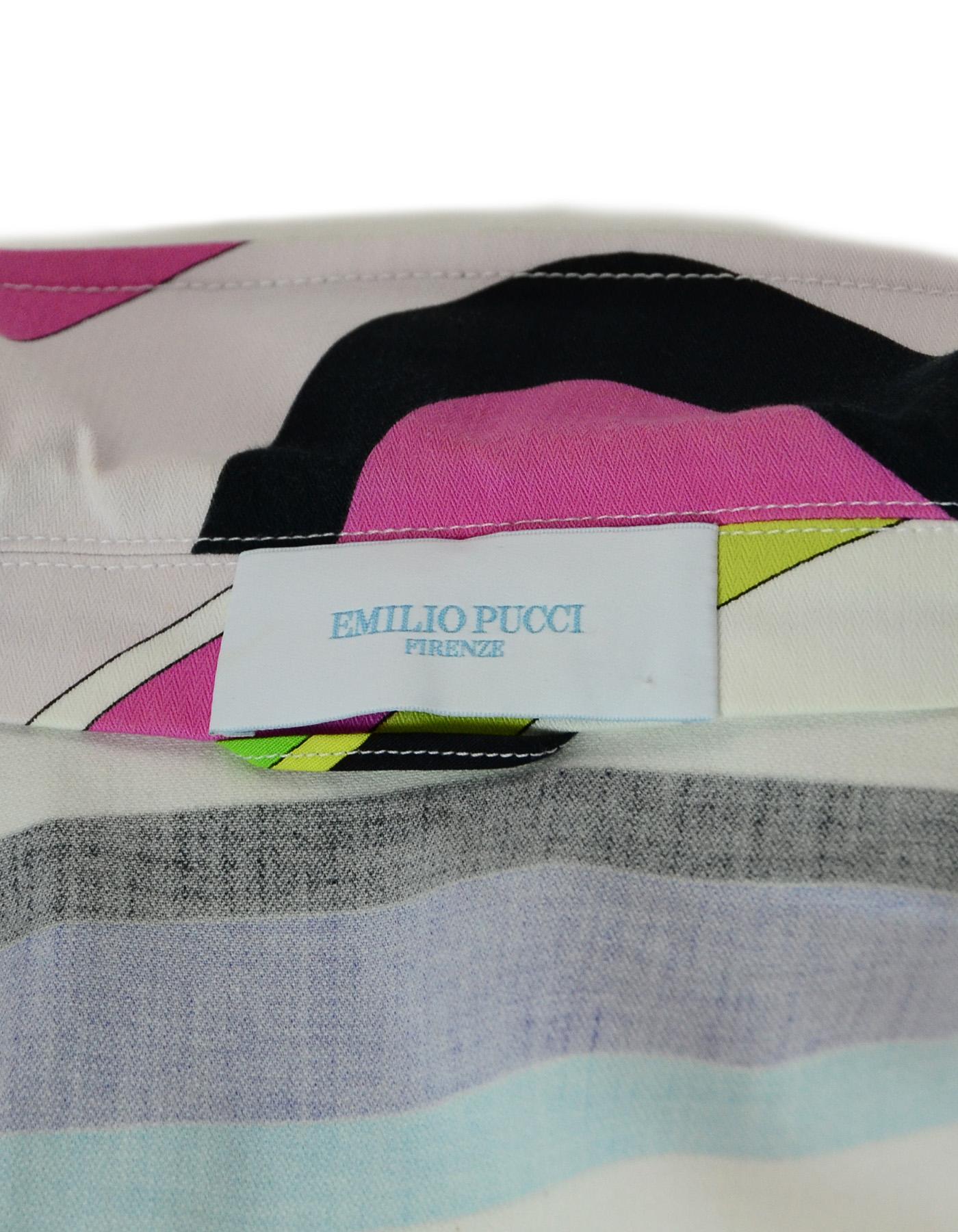 Emilio Pucci Multi-Color Cotton Long Sleeve Blazer/Jacket Sz 36 2