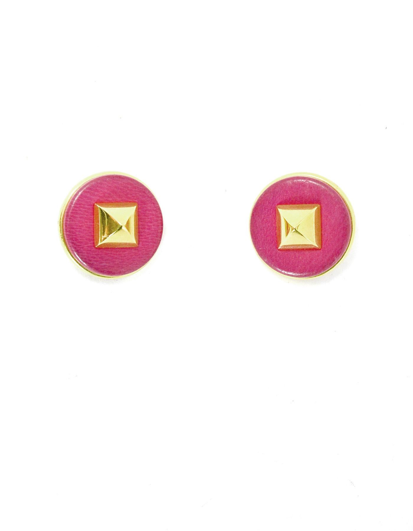 hermes pink earrings