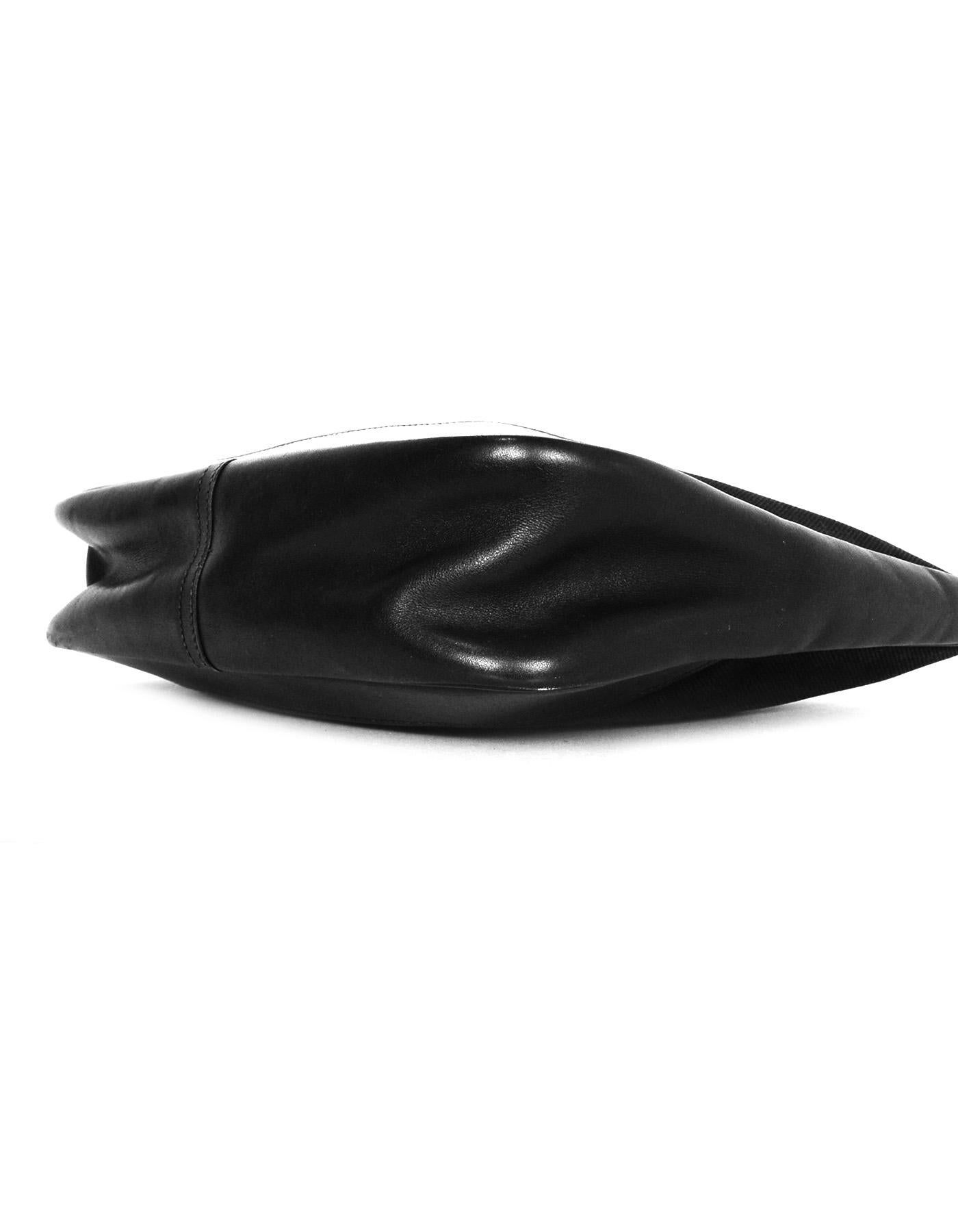 Hermes Black Canvas & Leather Toile 31cm Trim Shoulder Bag W/ Goldtone Hardware 1