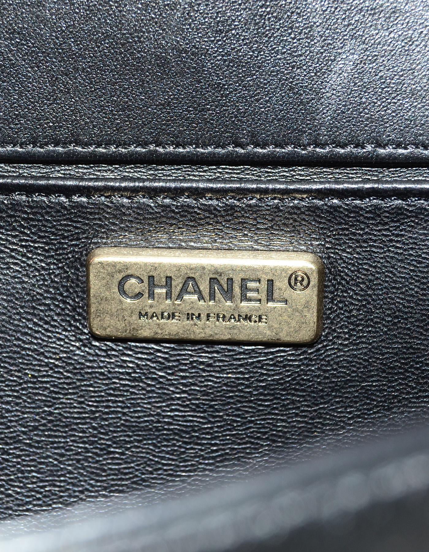 Chanel Black Leather & Multi-Color Medium Tile Brasserie Mosaic Boy Flap Bag 3