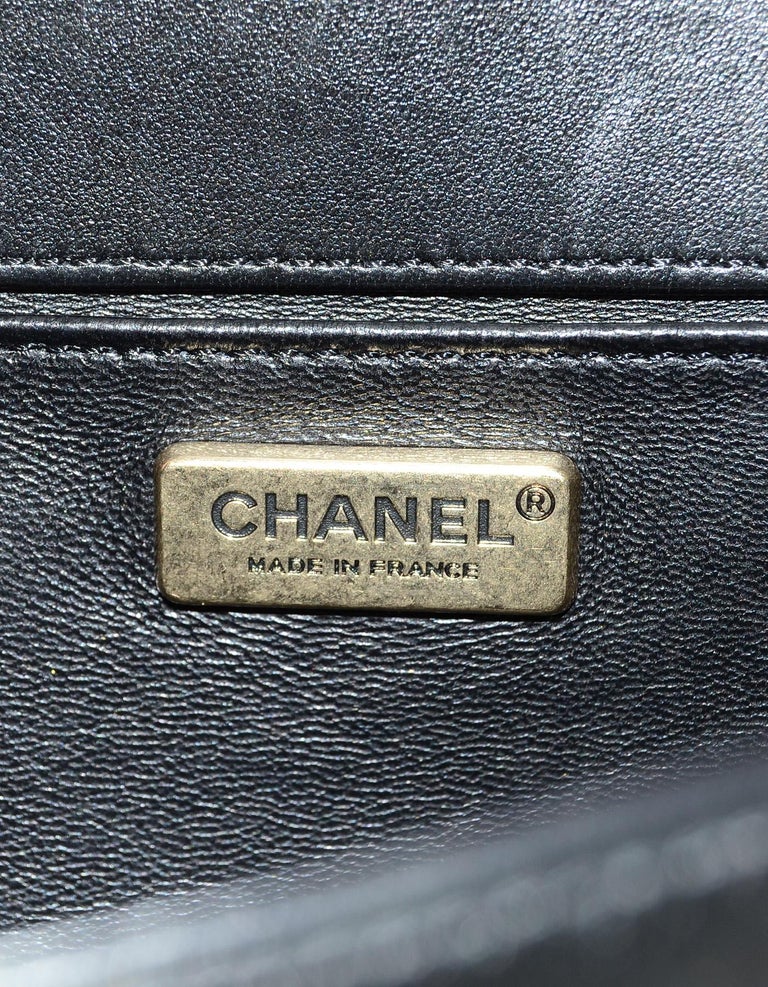 Chanel Black Leather and Multi-Color Medium Tile Brasserie Mosaic Boy ...