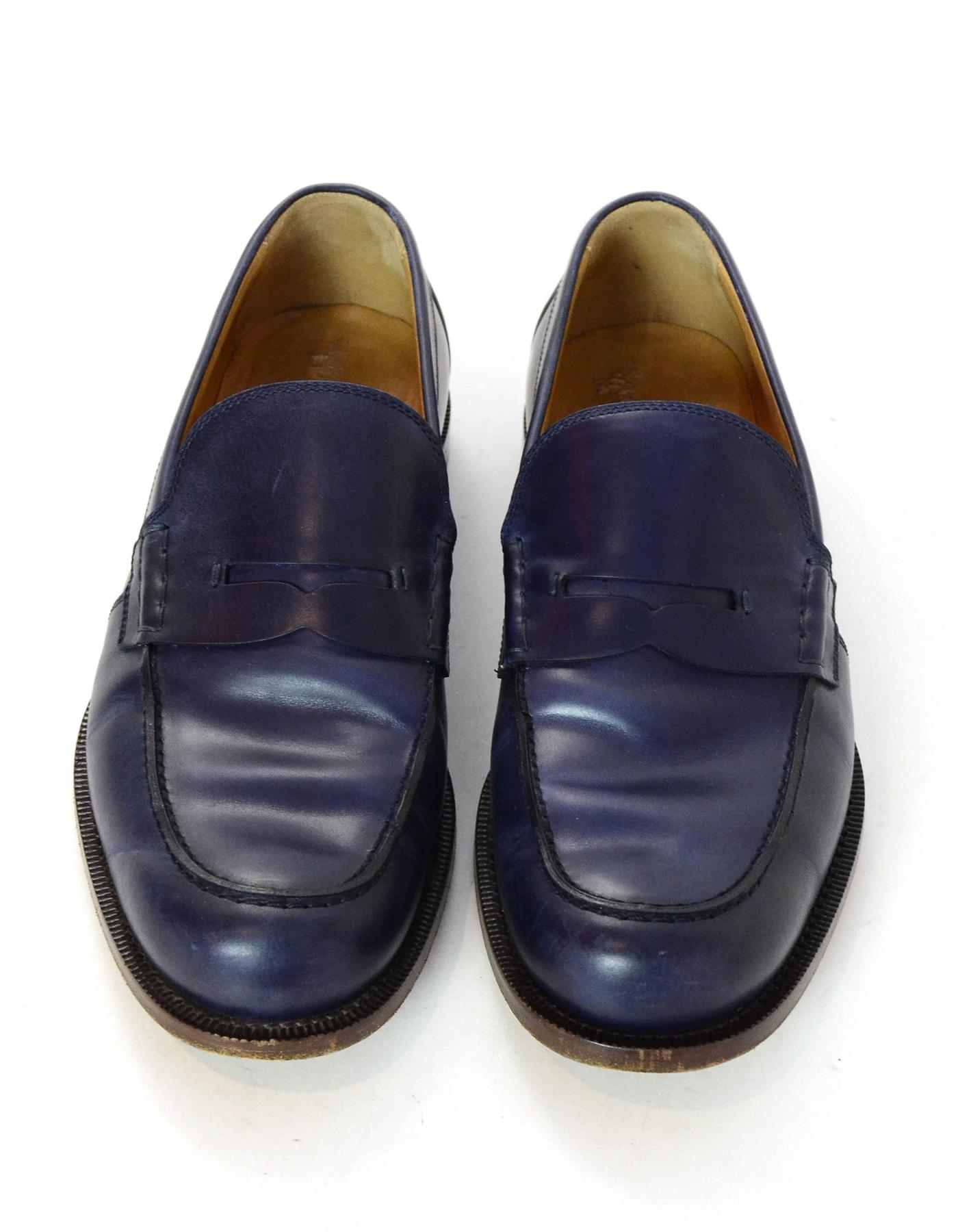 Gucci Navy Men's Penny Loafers w/ Web Sz 9 1
