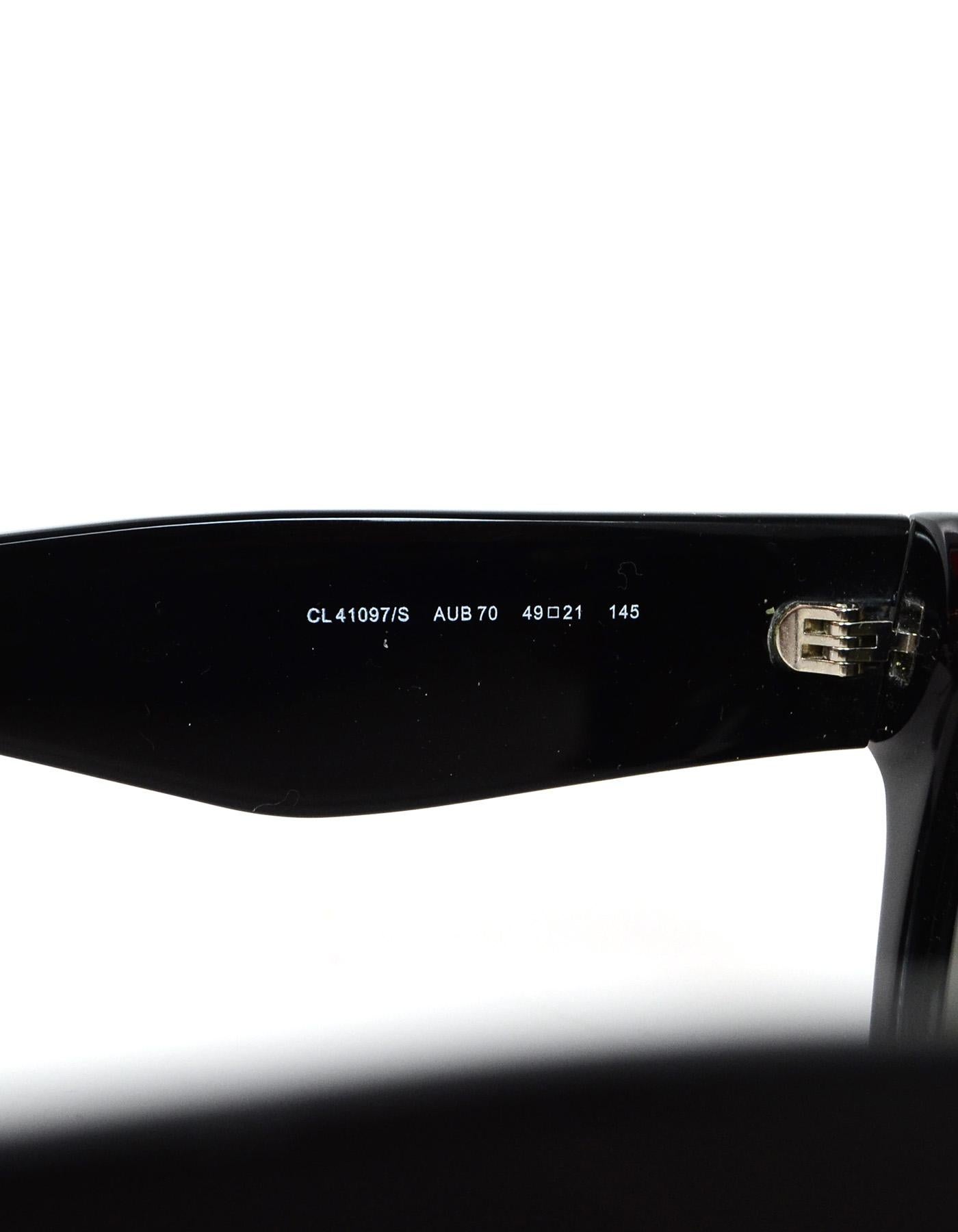Celine Black Resin Strat Screen Sunglasses W/ Gold Inlay 3
