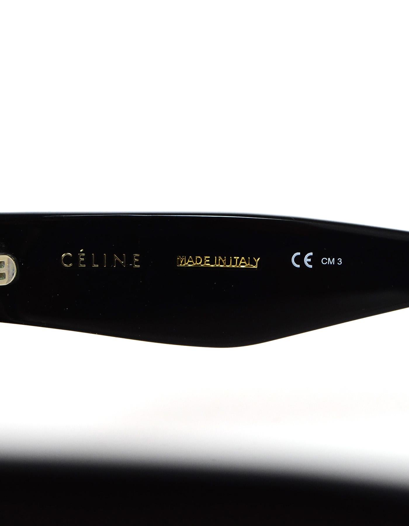 Celine Black Resin Strat Screen Sunglasses W/ Gold Inlay 4