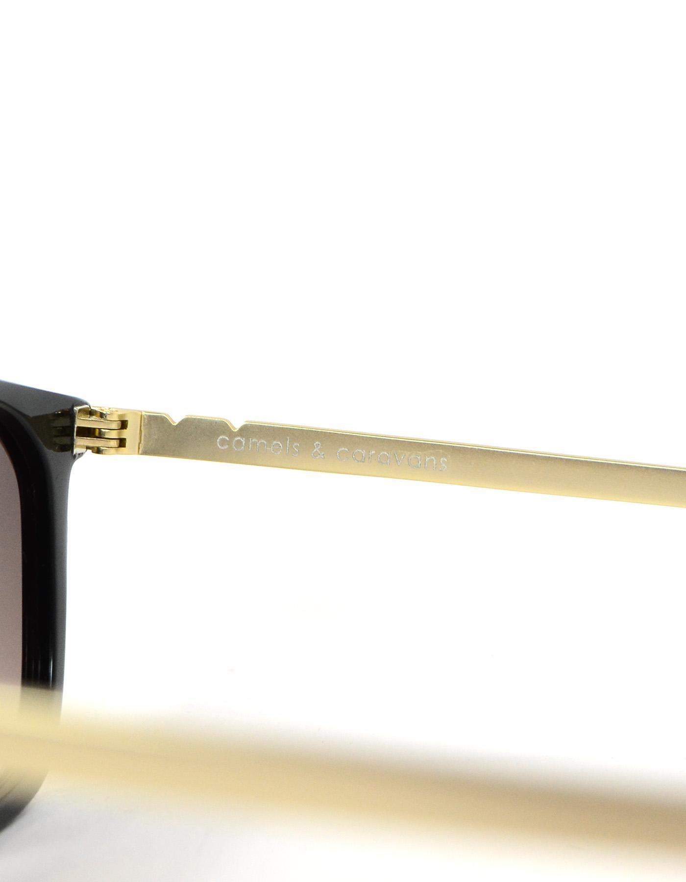 Pared Black/Gold Camels & Caravans Aviator Sunglasses w/ Brown Lenses rt. $270 4