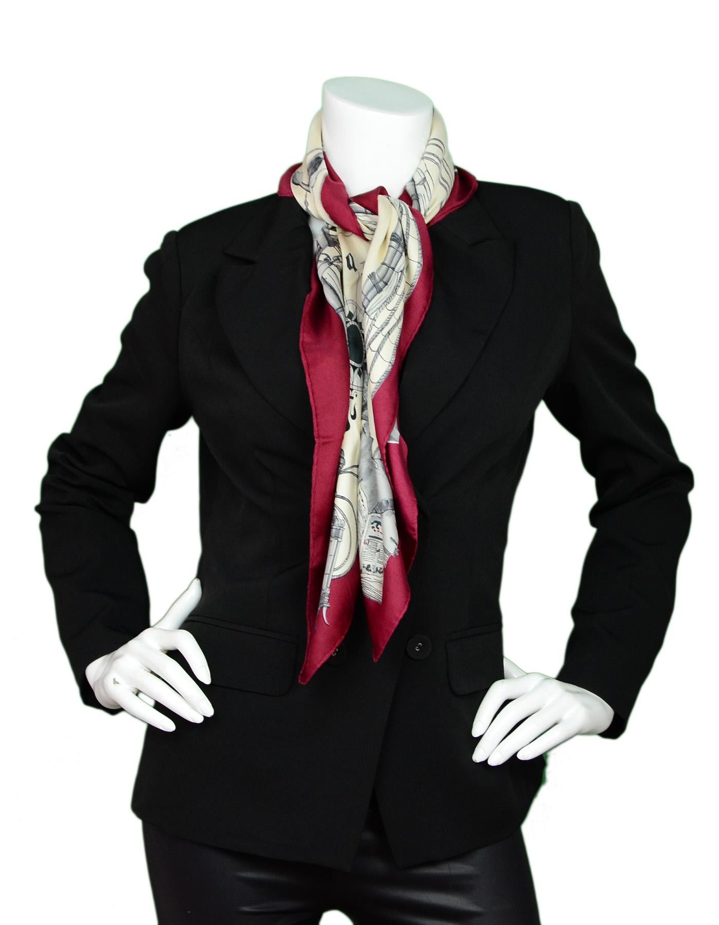 cream and burgundy scarf