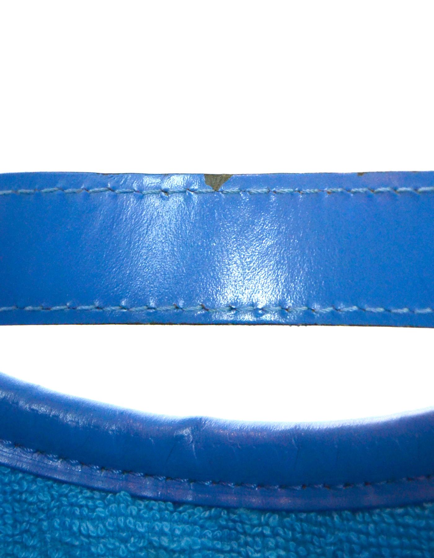 Louis Vuitton Blue Vinyl Epi Plage Leather Mini Lagoon Bay Bucket Drawstring Bag 3