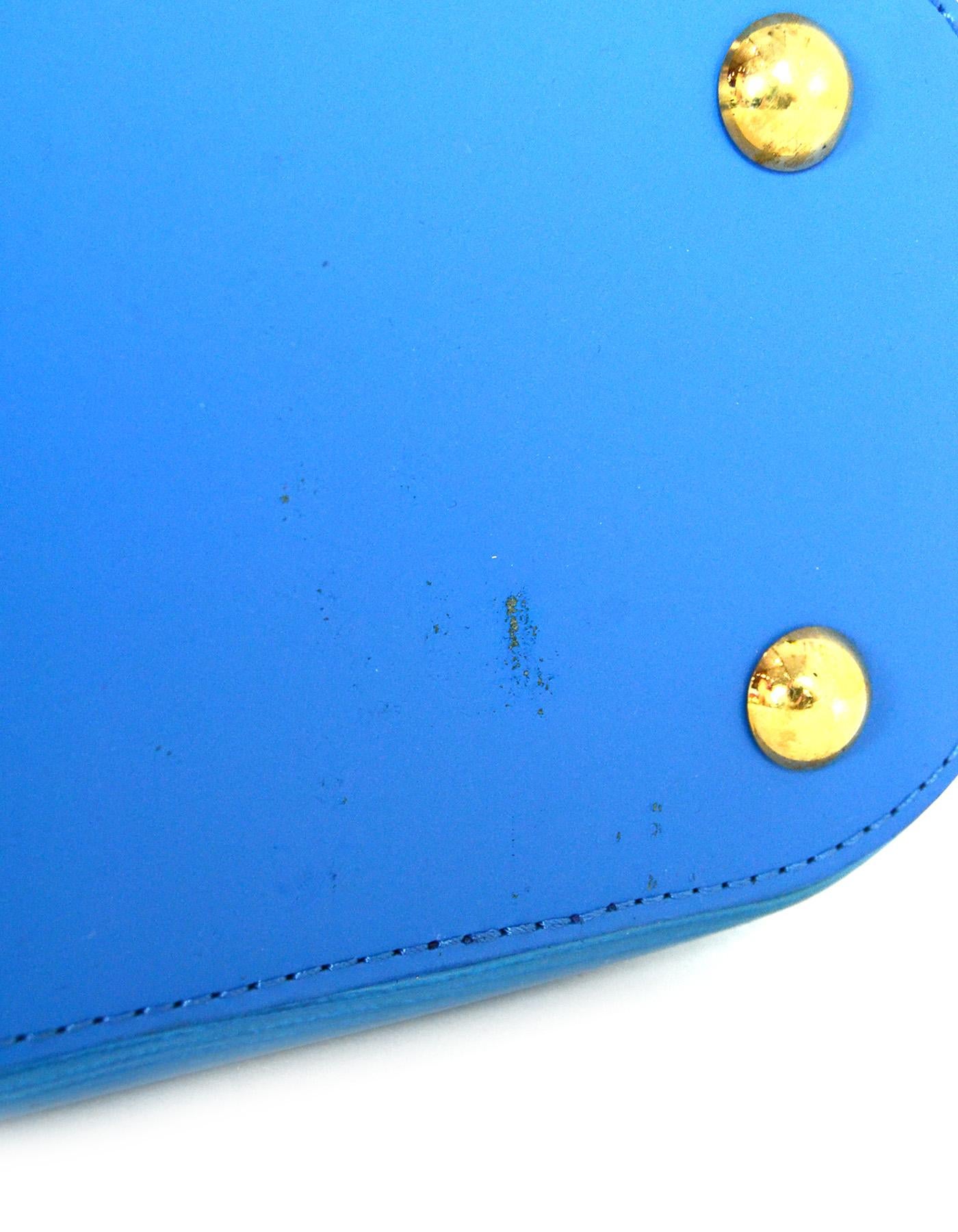 Louis Vuitton Blue Vinyl Epi Plage Leather Mini Lagoon Bay Bucket Drawstring Bag 1