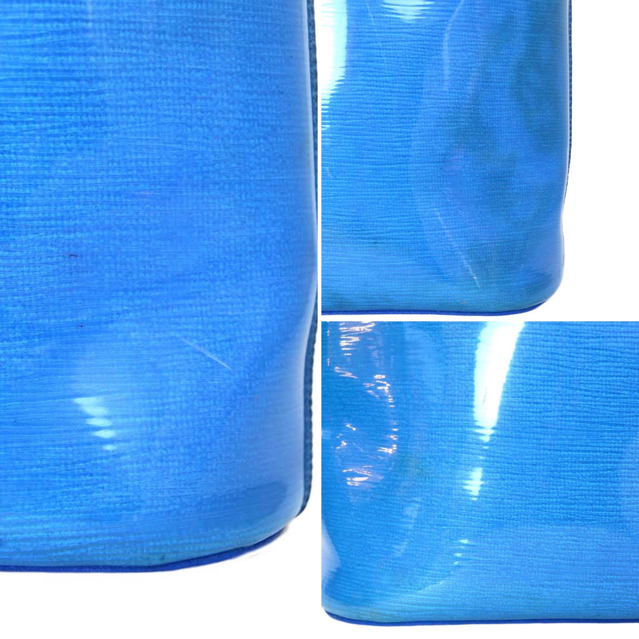 Louis Vuitton Blue Vinyl Epi Plage Leather Mini Lagoon Bay Bucket Drawstring Bag 2
