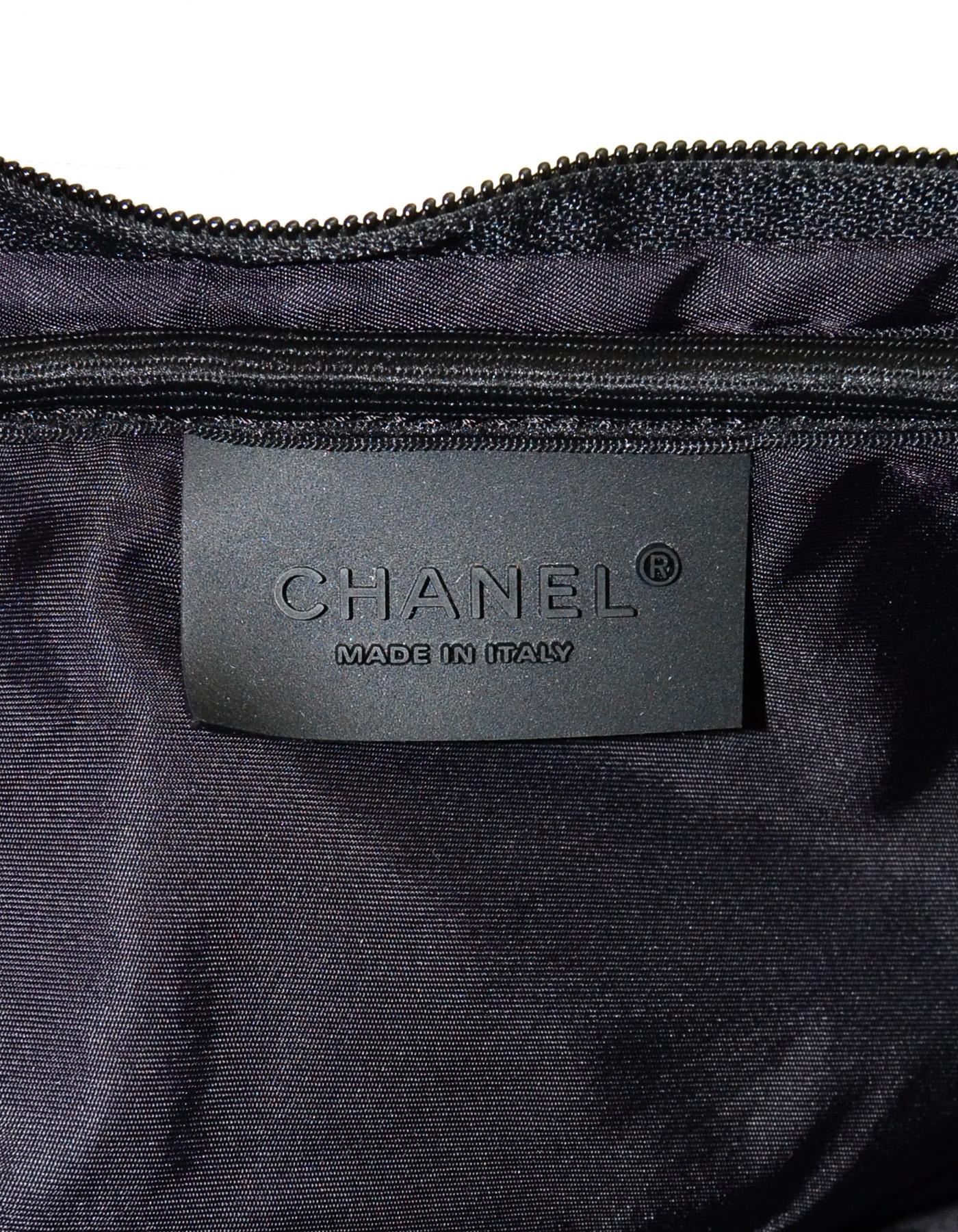 Gray Chanel Collectors Off White Canvas Tennis Racquet Cover Bag w/ CC Logo