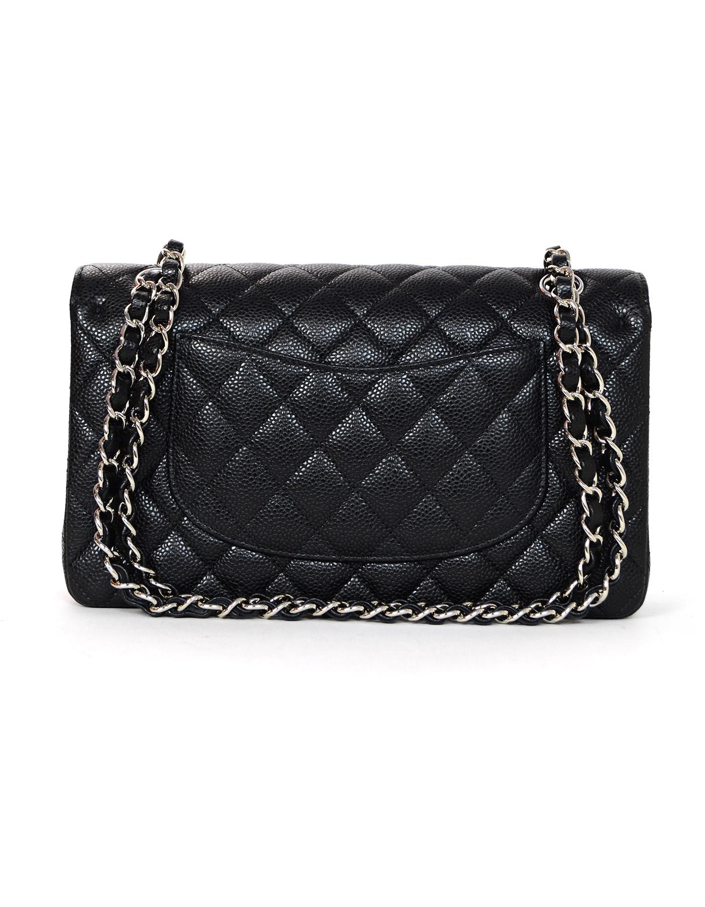 Chanel 2018 NEW Black Quilted Caviar Leather Medium 10