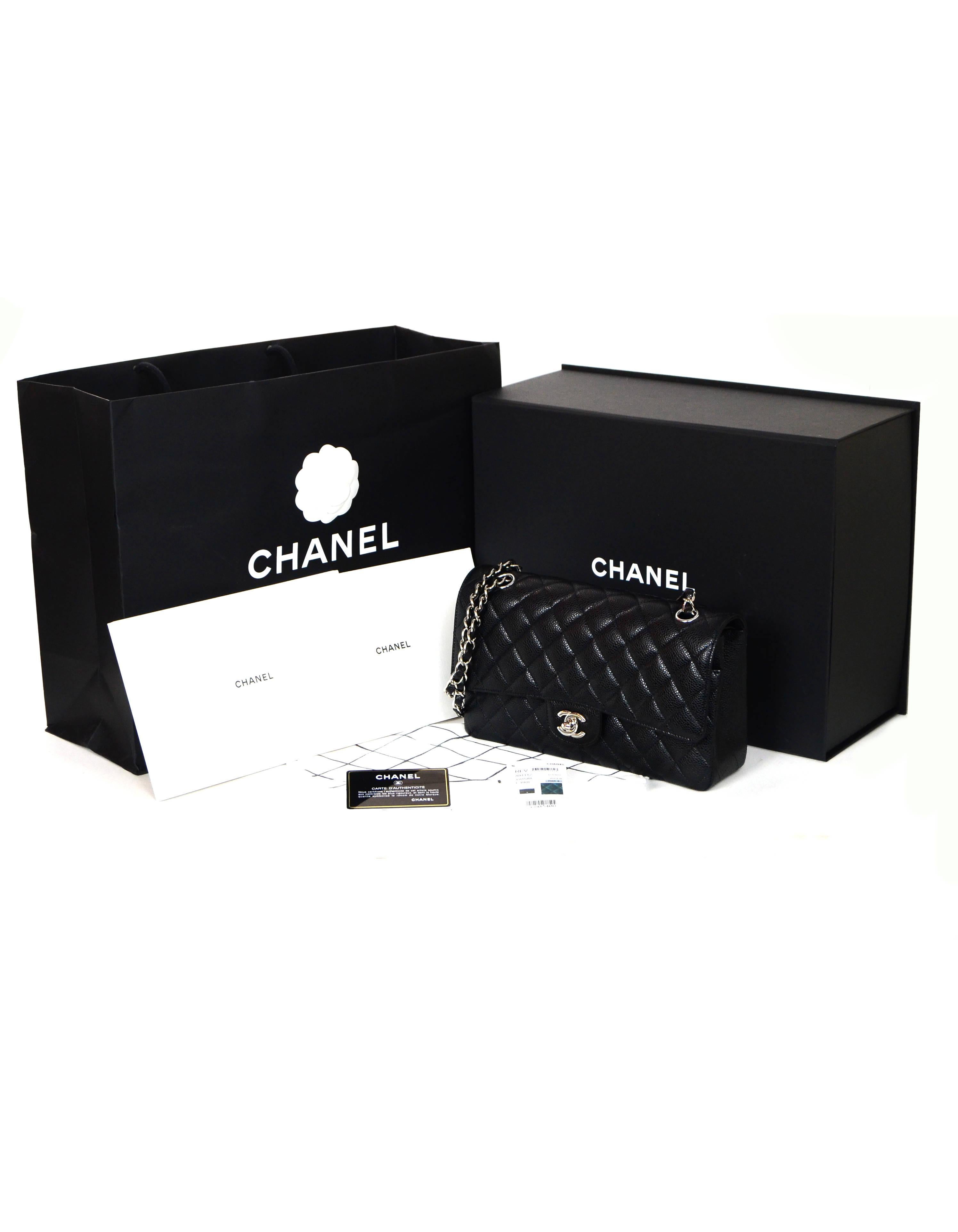 Chanel 2018 NEW Black Quilted Caviar Leather Medium 10