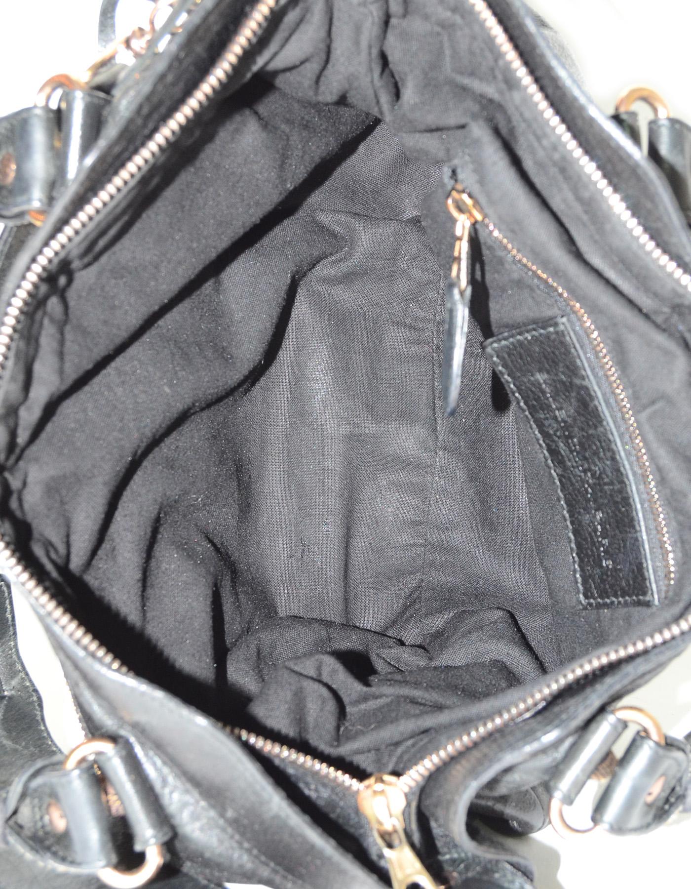 Women's Balenciaga Black Leather Motocross Giant 12 First Bag W/ Mirror