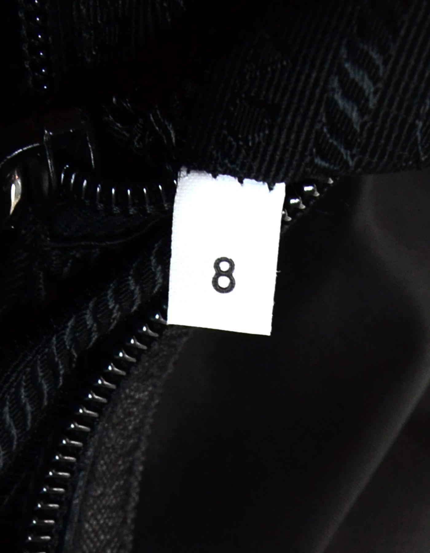 Prada Unisex Black Tessuto Nylon/Saffiano Leather V20S Duffle Bag W/ Luggage Tag 6