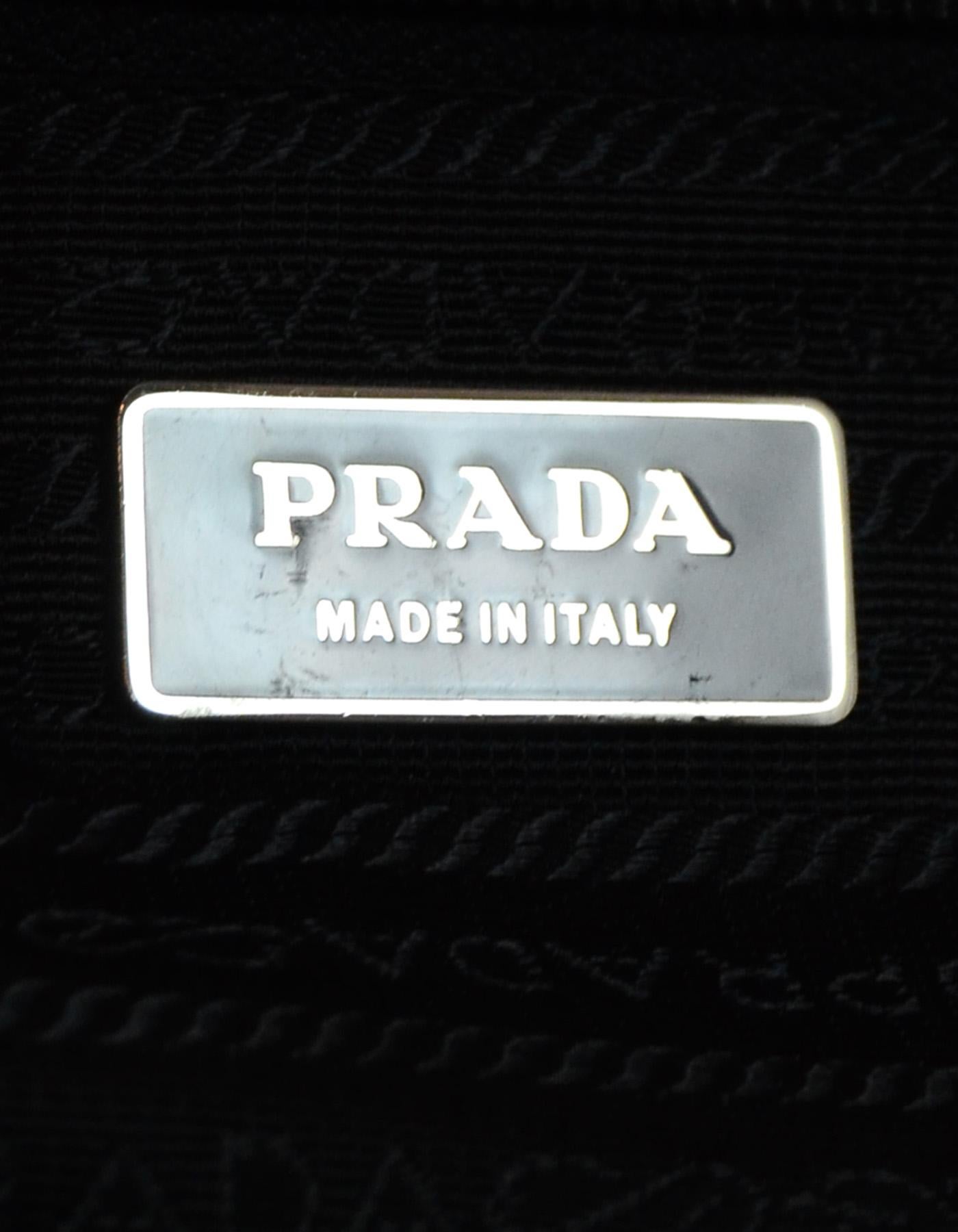 Prada Unisex Black Tessuto Nylon/Saffiano Leather V20S Duffle Bag W/ Luggage Tag 5