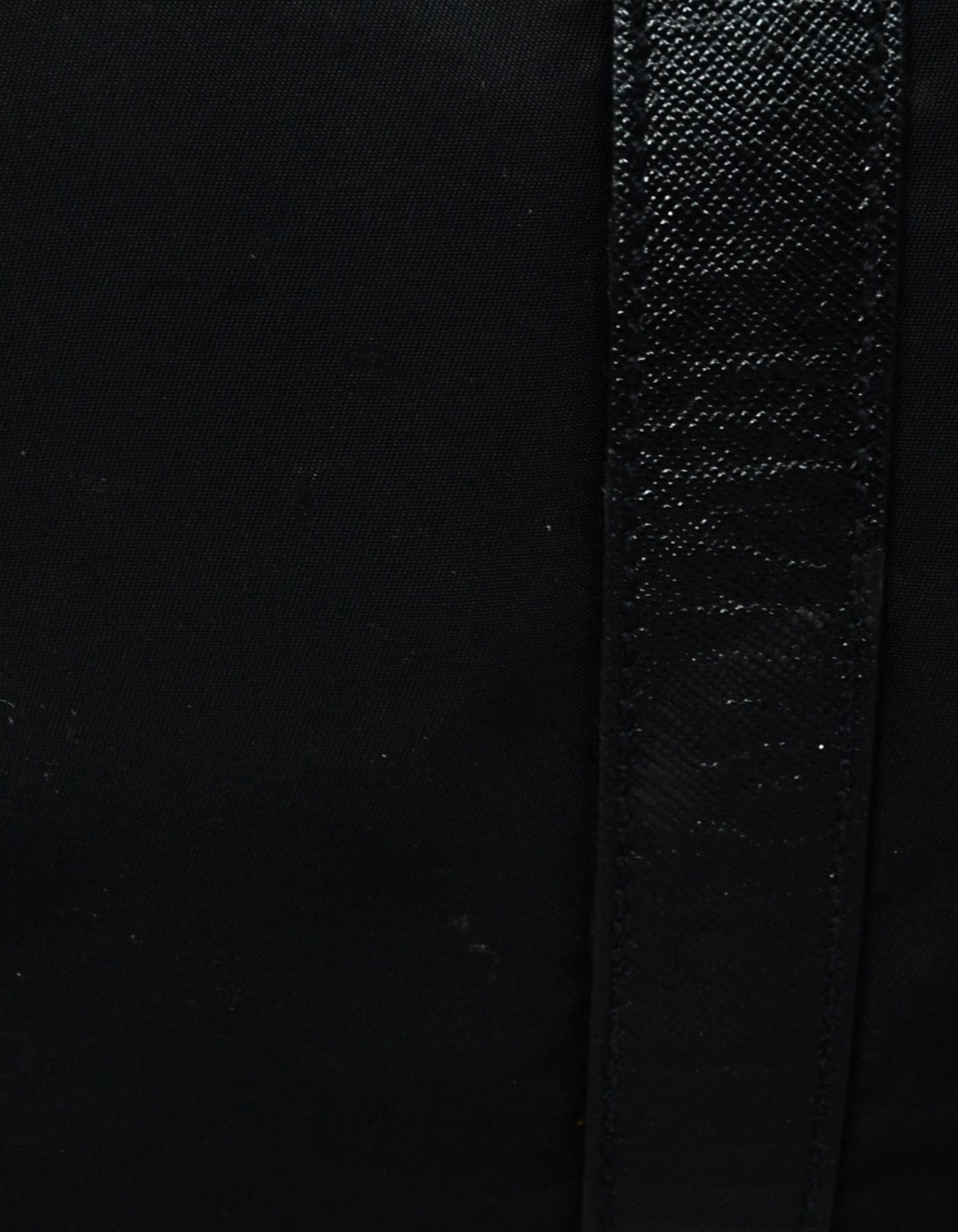 Prada Unisex Black Tessuto Nylon/Saffiano Leather V20S Duffle Bag W/ Luggage Tag 2