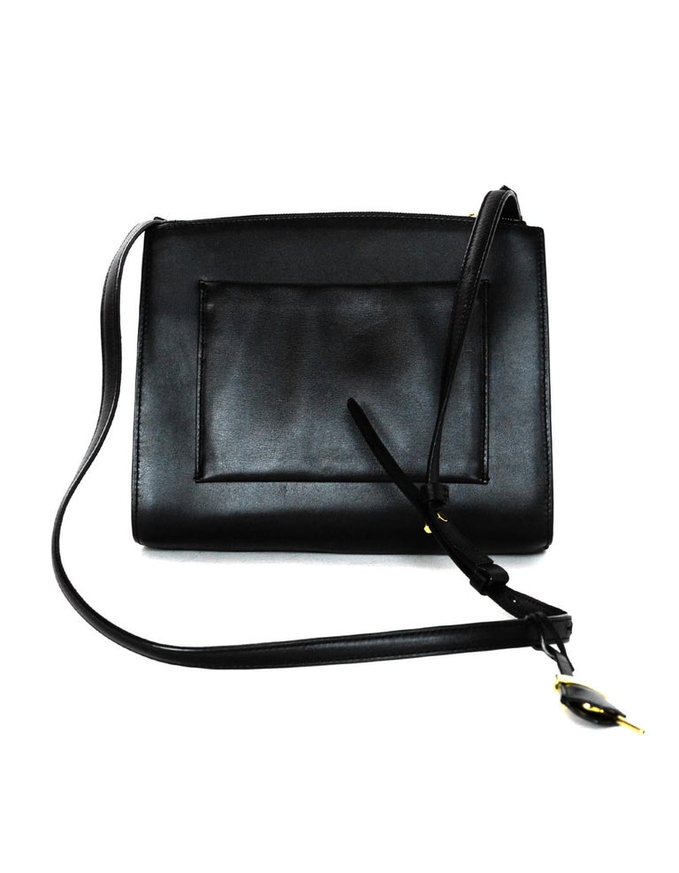 Michael Kors Black Leather Convertible Crossbody Bag W/ Lock For Sale at 1stdibs