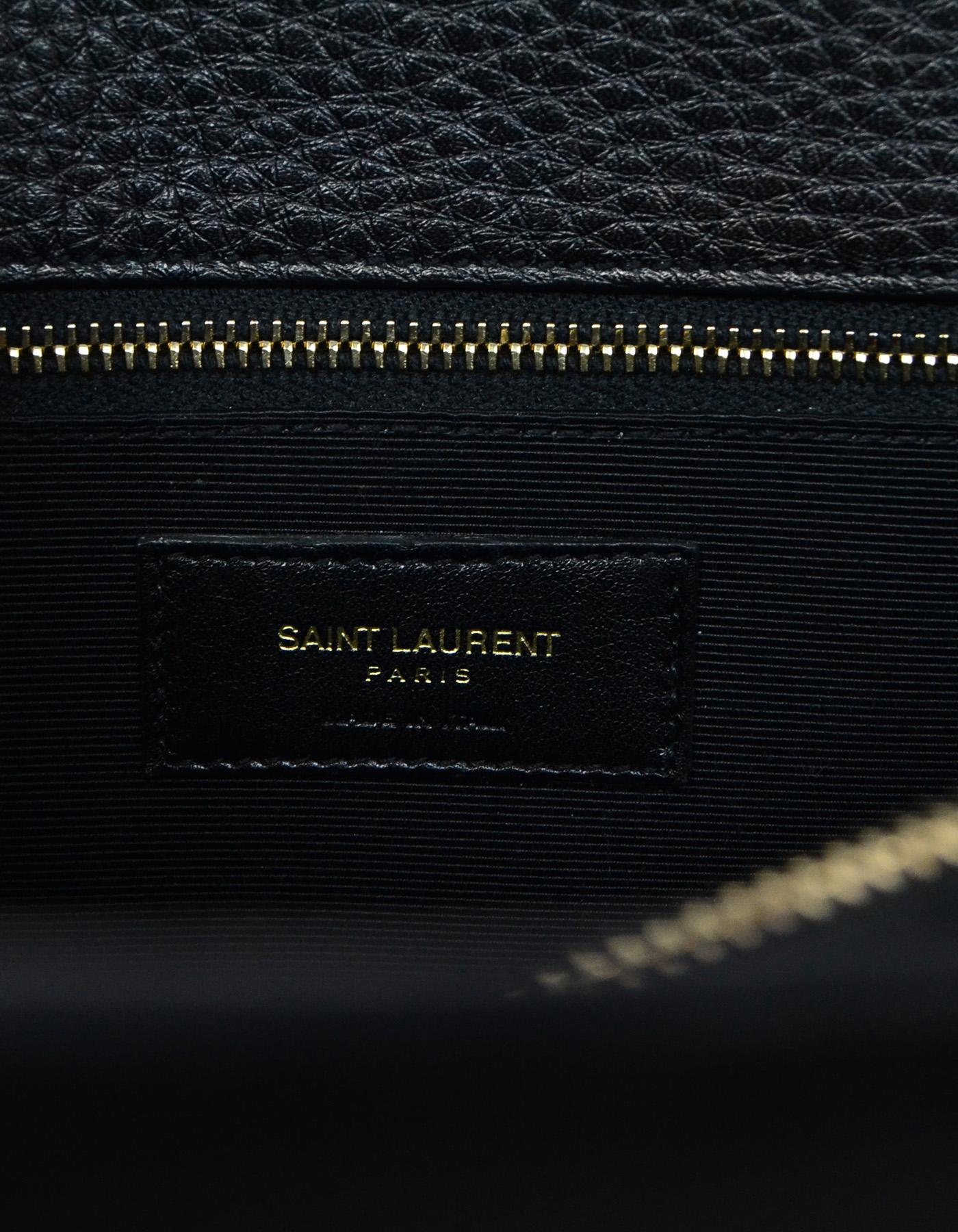 Saint Laurent Black Pebbled Leather Small Sac De Jour Tote W/ Dust Bag 4