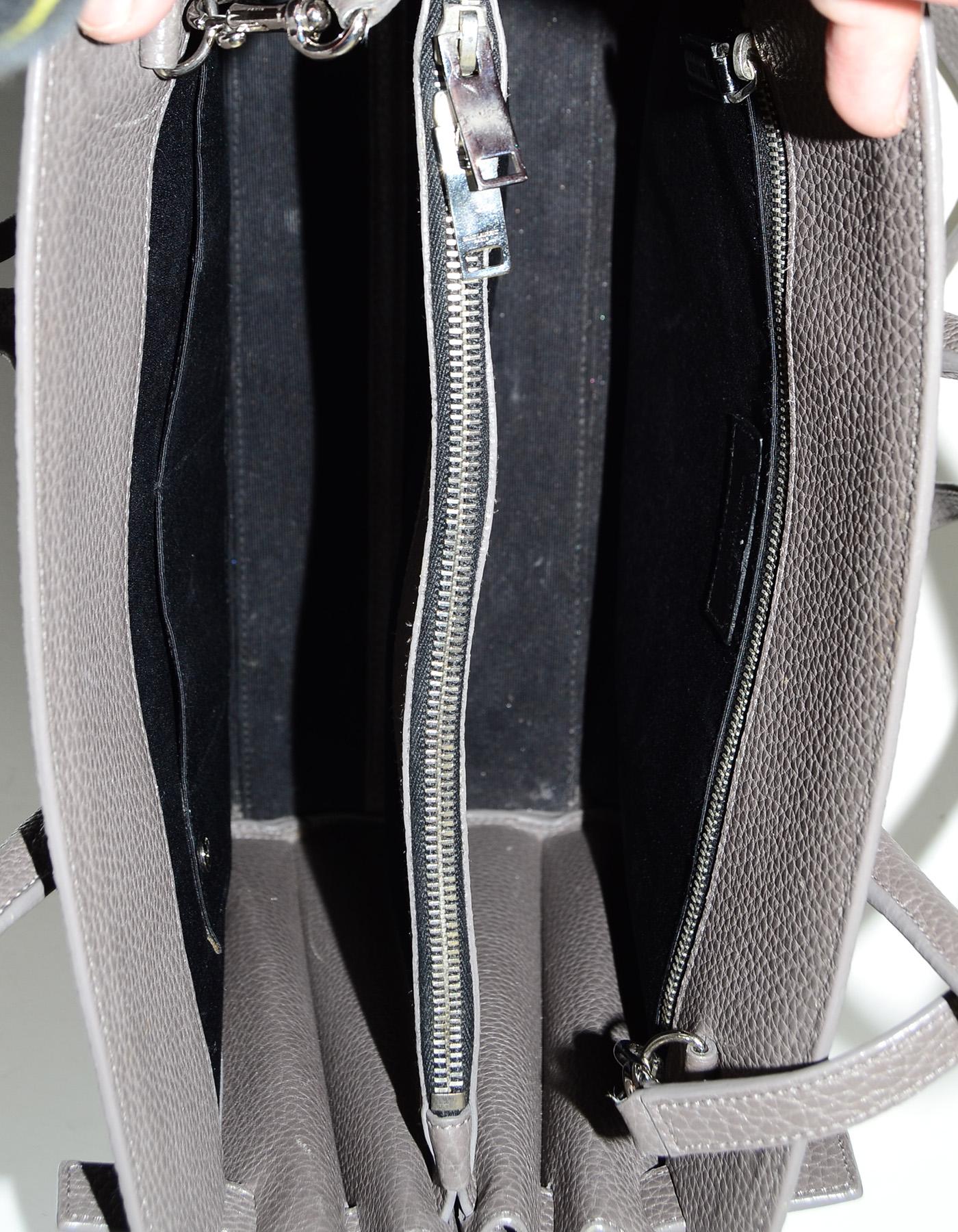 Women's YSL Yves Saint Laurent Grey Pebbled Leather Small Sac De Jour Tote Bag
