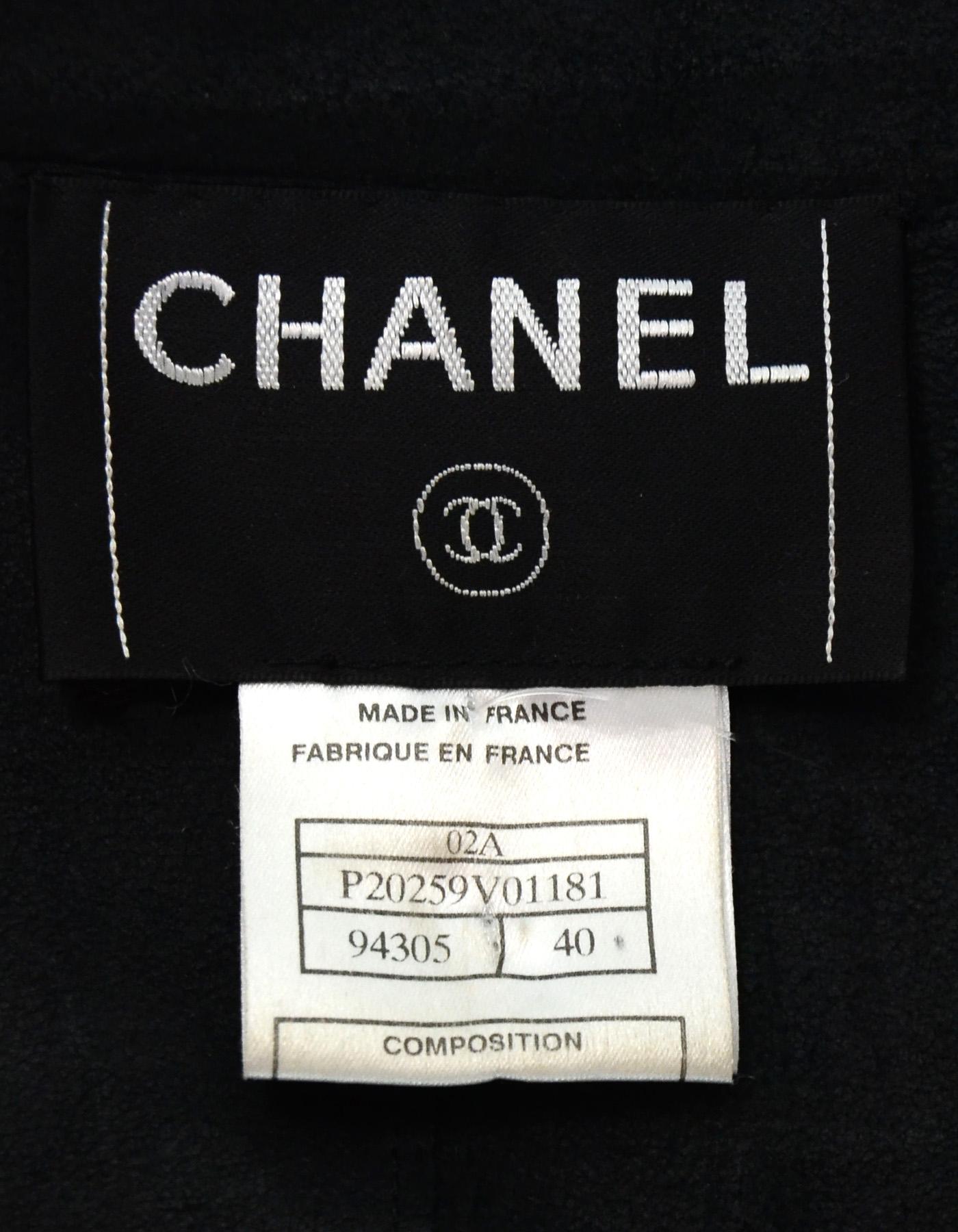 Chanel Vintage Black Distressed Leather Jacket/Blazer Sz 40 2