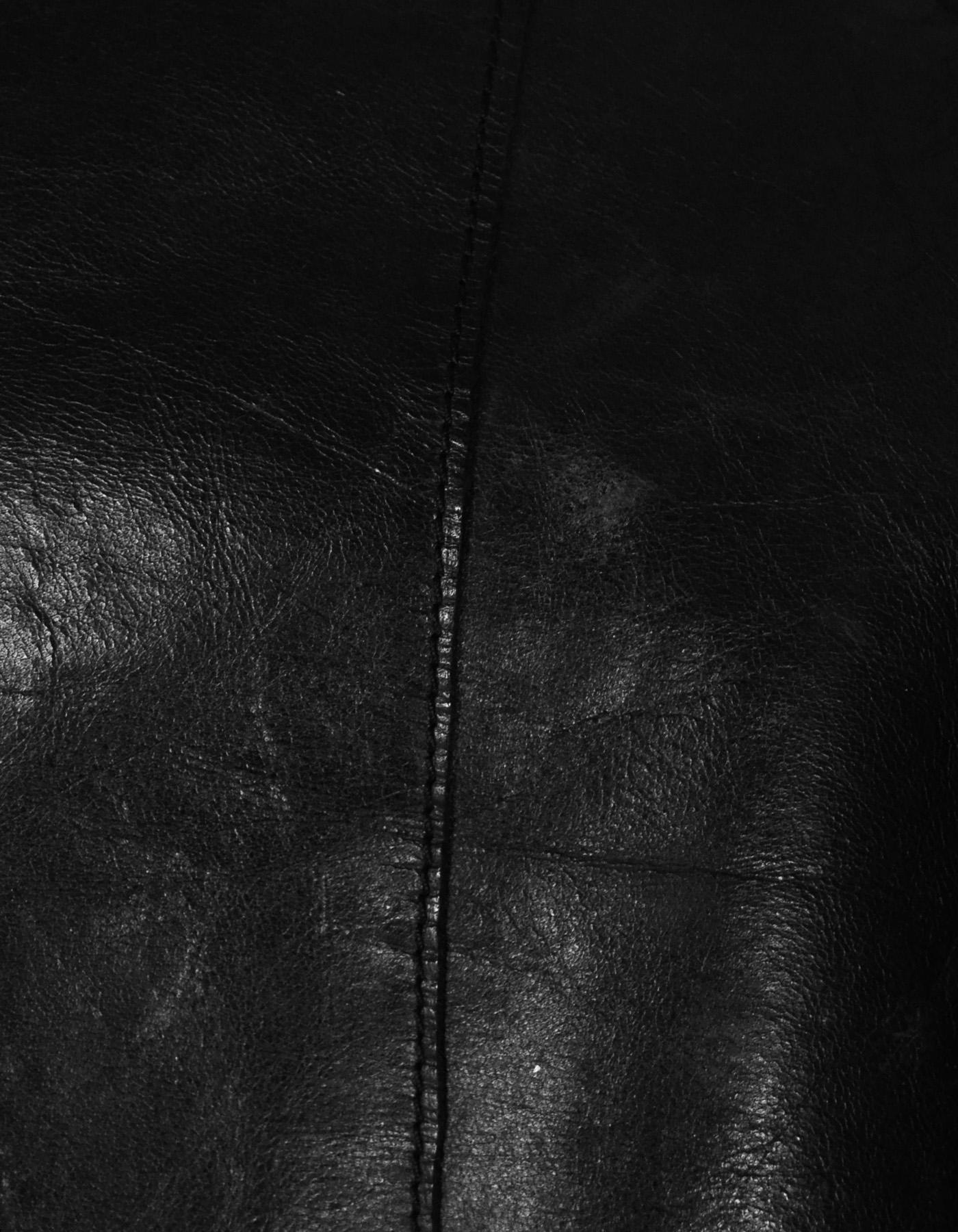 Women's Chanel Vintage Black Distressed Leather Jacket/Blazer Sz 40
