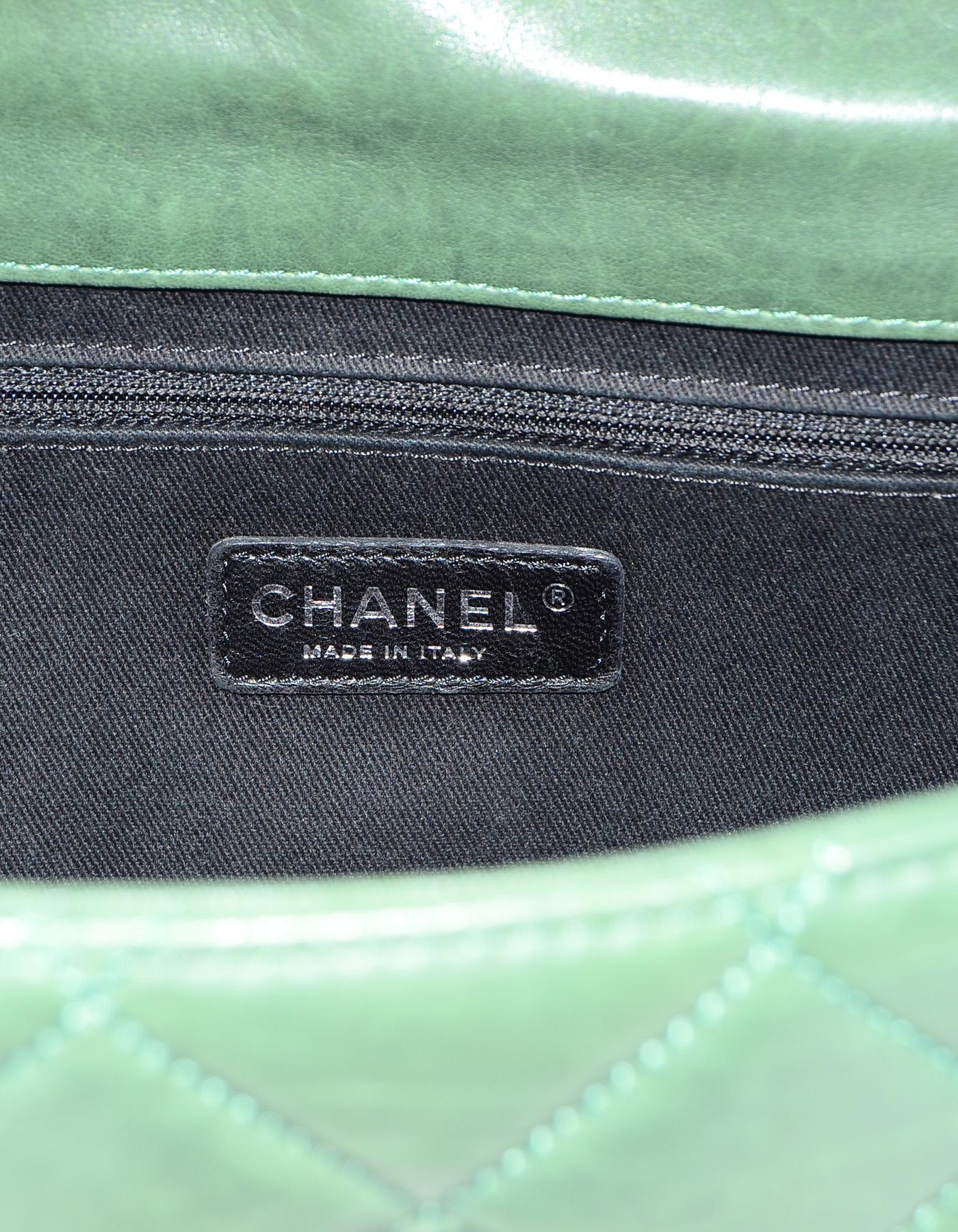 Chanel Green Calf Leather Quilted Paris-Byzance Take Away 2.55 Reissue Flap Bag  2